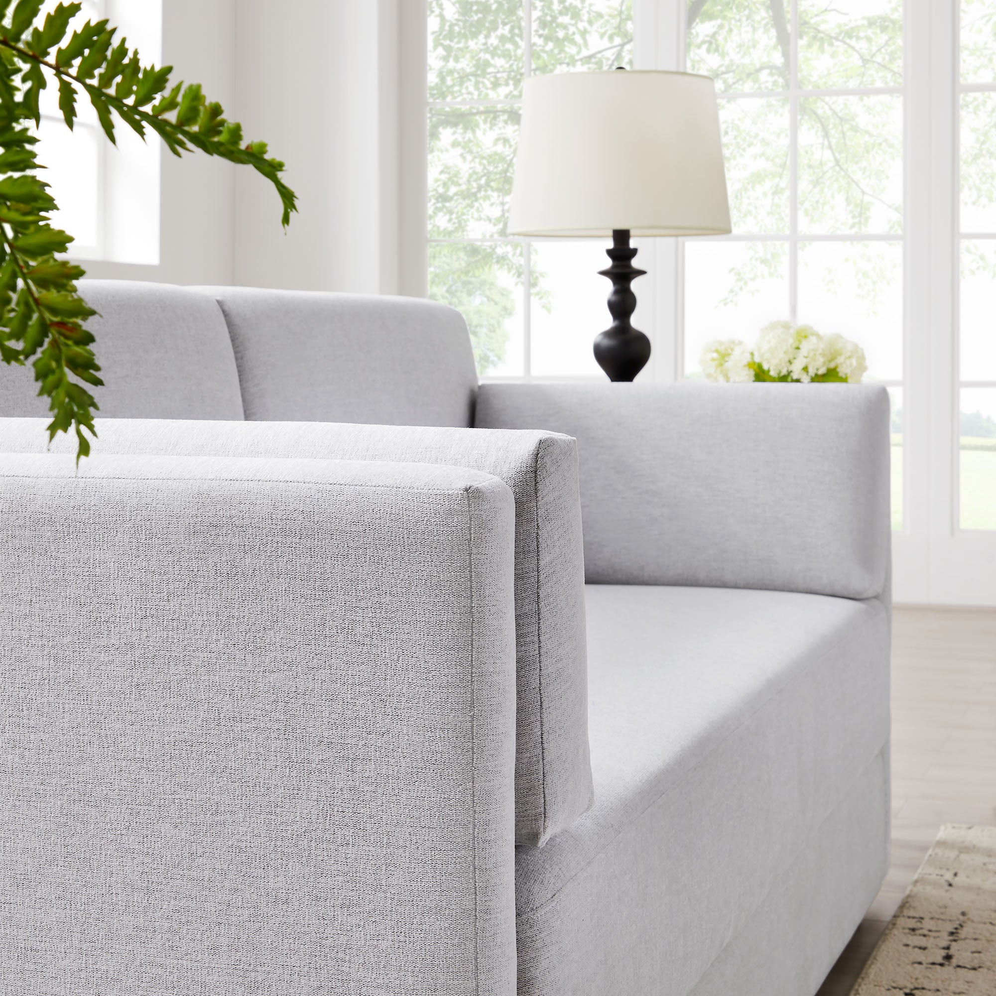 Linden Upholstered Heathered Chenille Sofa by Modway - Image 24