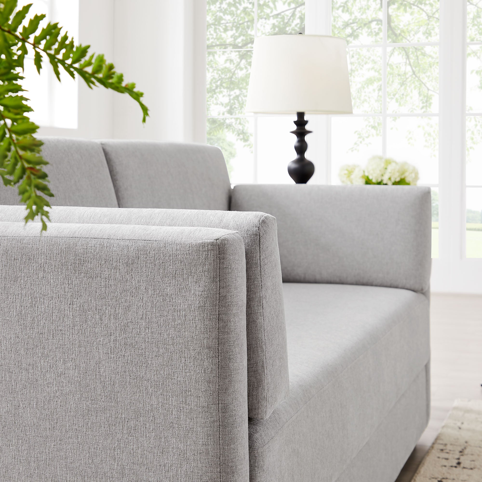 Linden Upholstered Heathered Chenille Sofa by Modway - Image 33