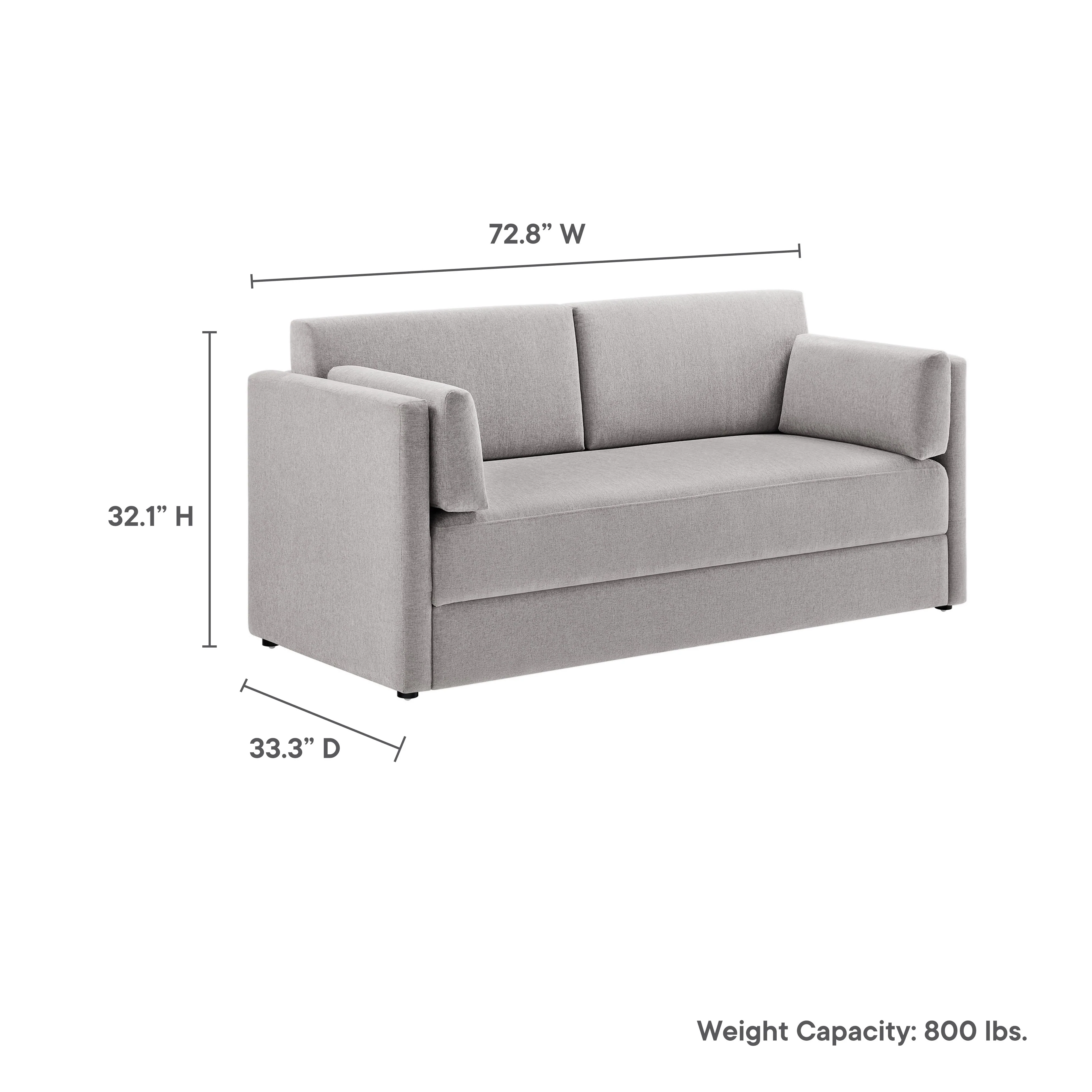 Linden Upholstered Heathered Chenille Sofa by Modway - Image 36
