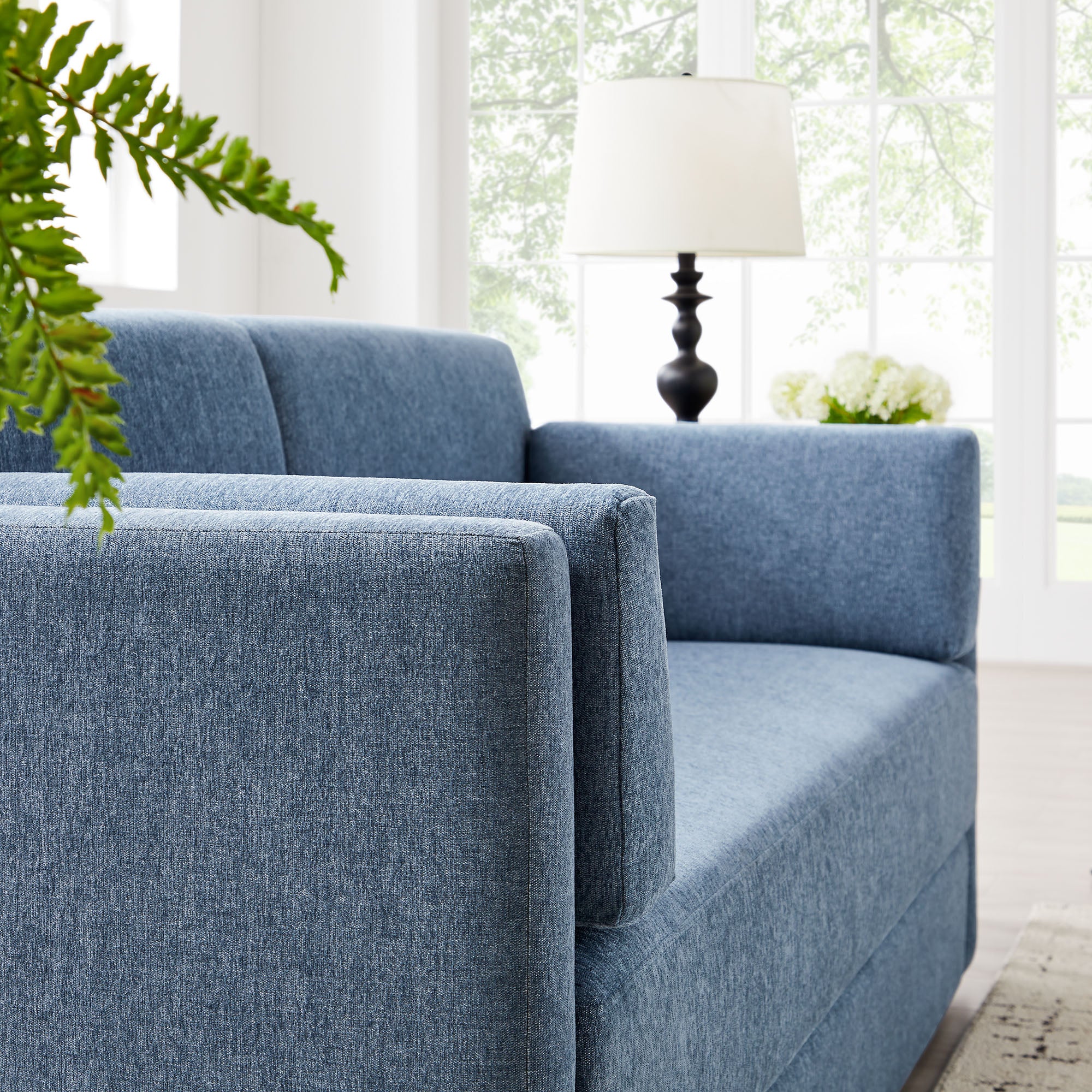 Linden Upholstered Heathered Chenille Sofa by Modway - Image 7