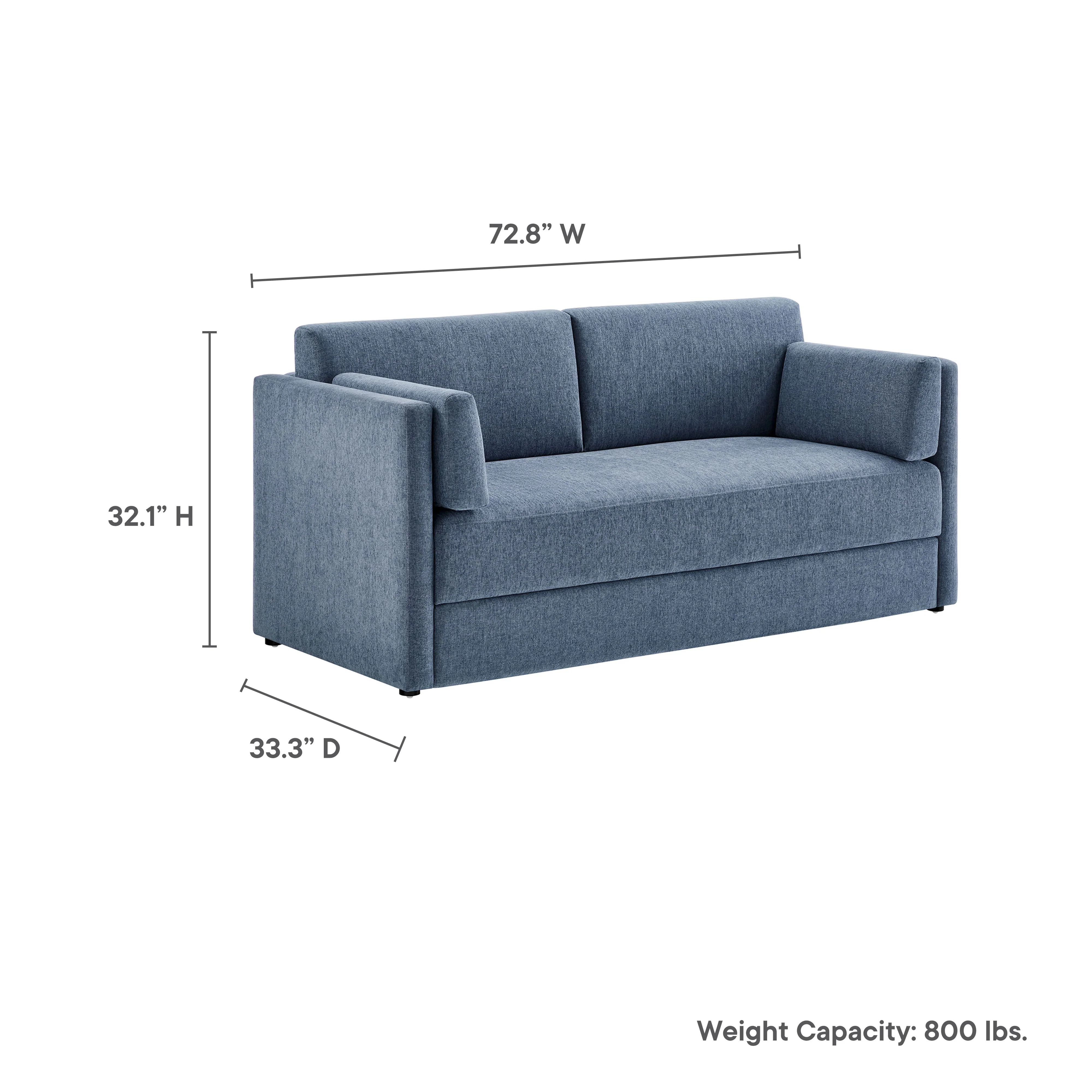 Linden Upholstered Heathered Chenille Sofa by Modway - Image 9