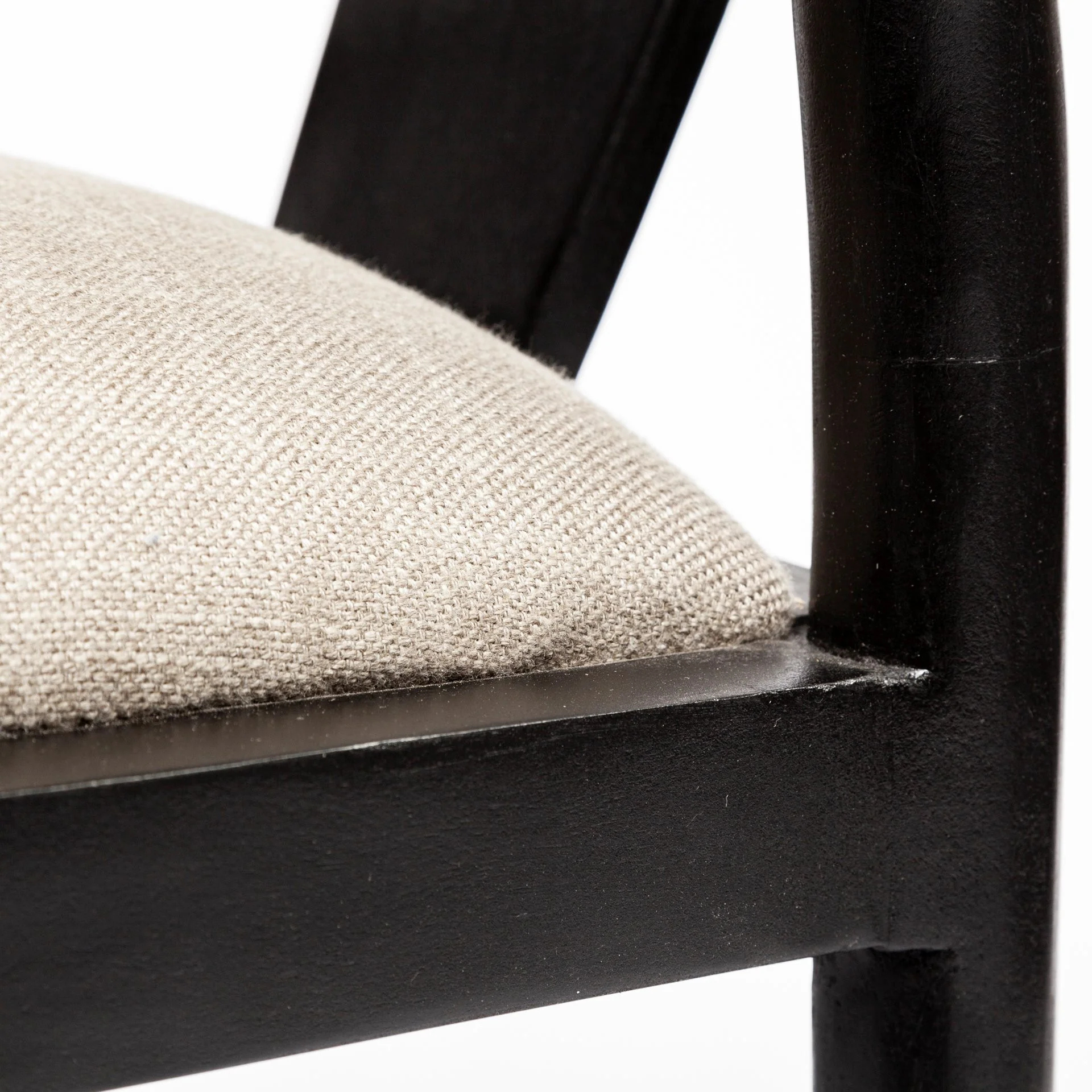 Linen Seat With Black Wooden Base Dining Chair By Homeroots - Image 9