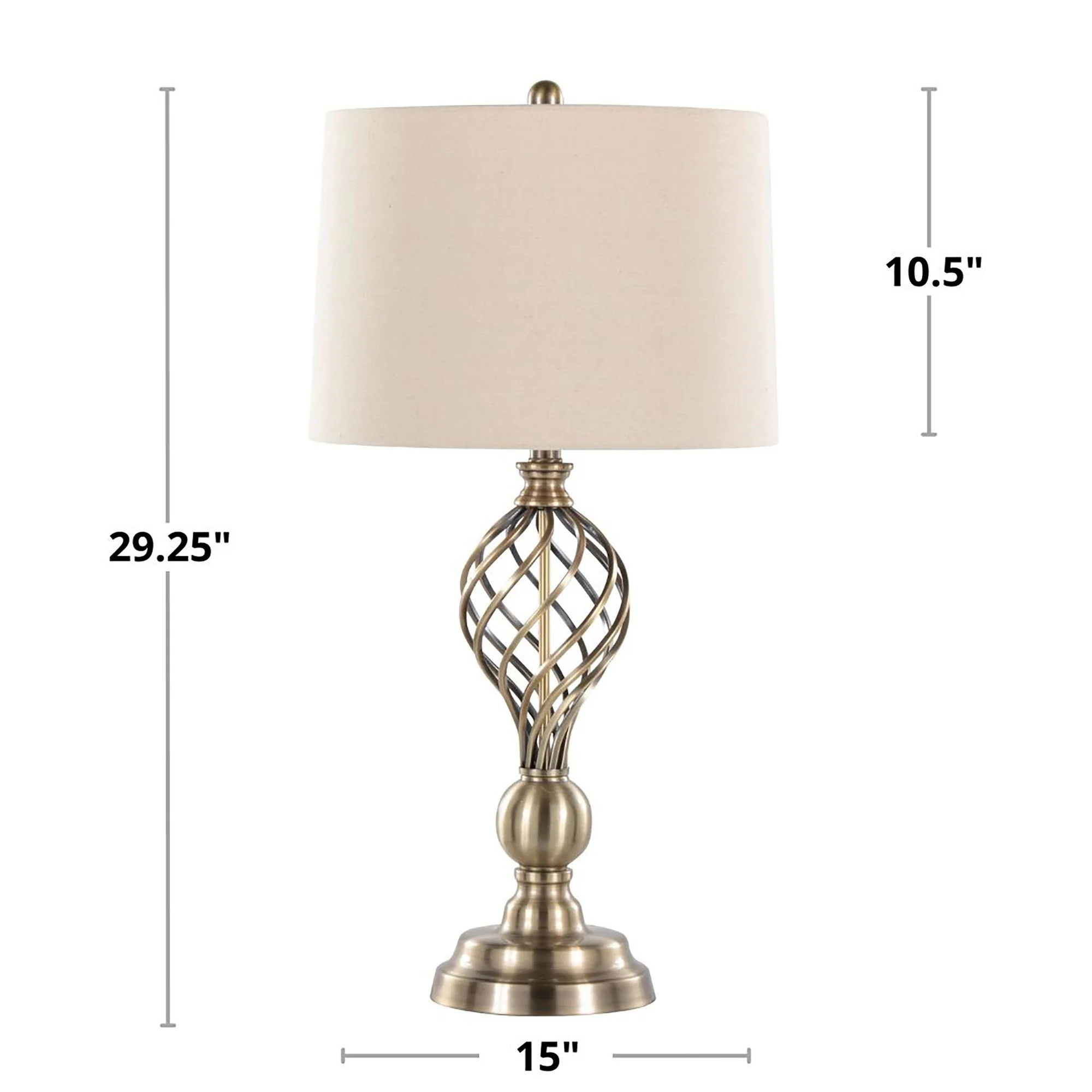 Linx Twist 29" Metal Table Lamp - Set of 2 By LumiSource - GTI29-LINXTWST ASBW2 - Image 5