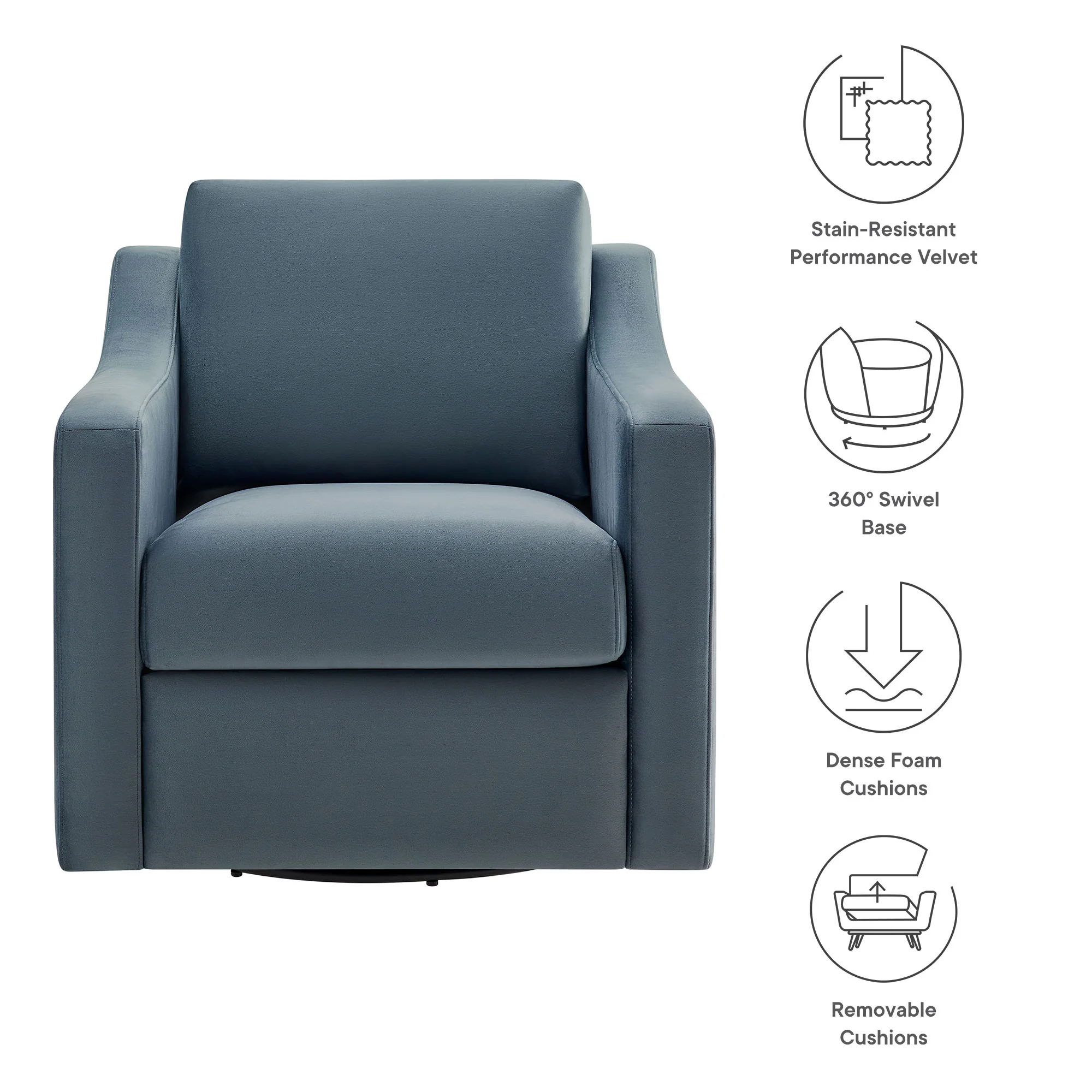 Liora Performance Velvet Armchair by Modway - Image 17