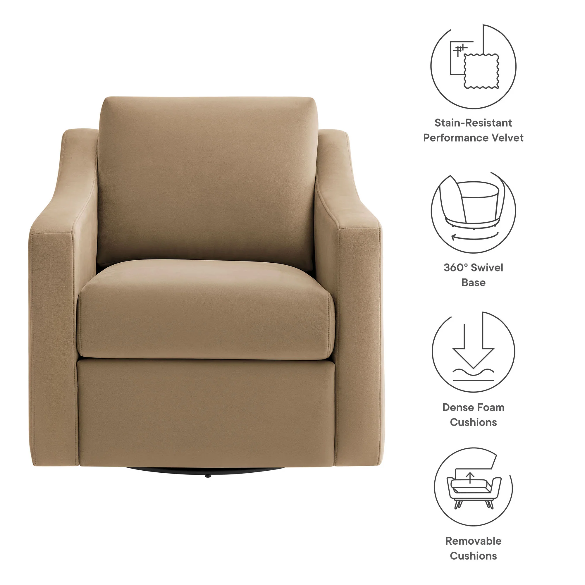 Liora Performance Velvet Armchair by Modway - Image 35