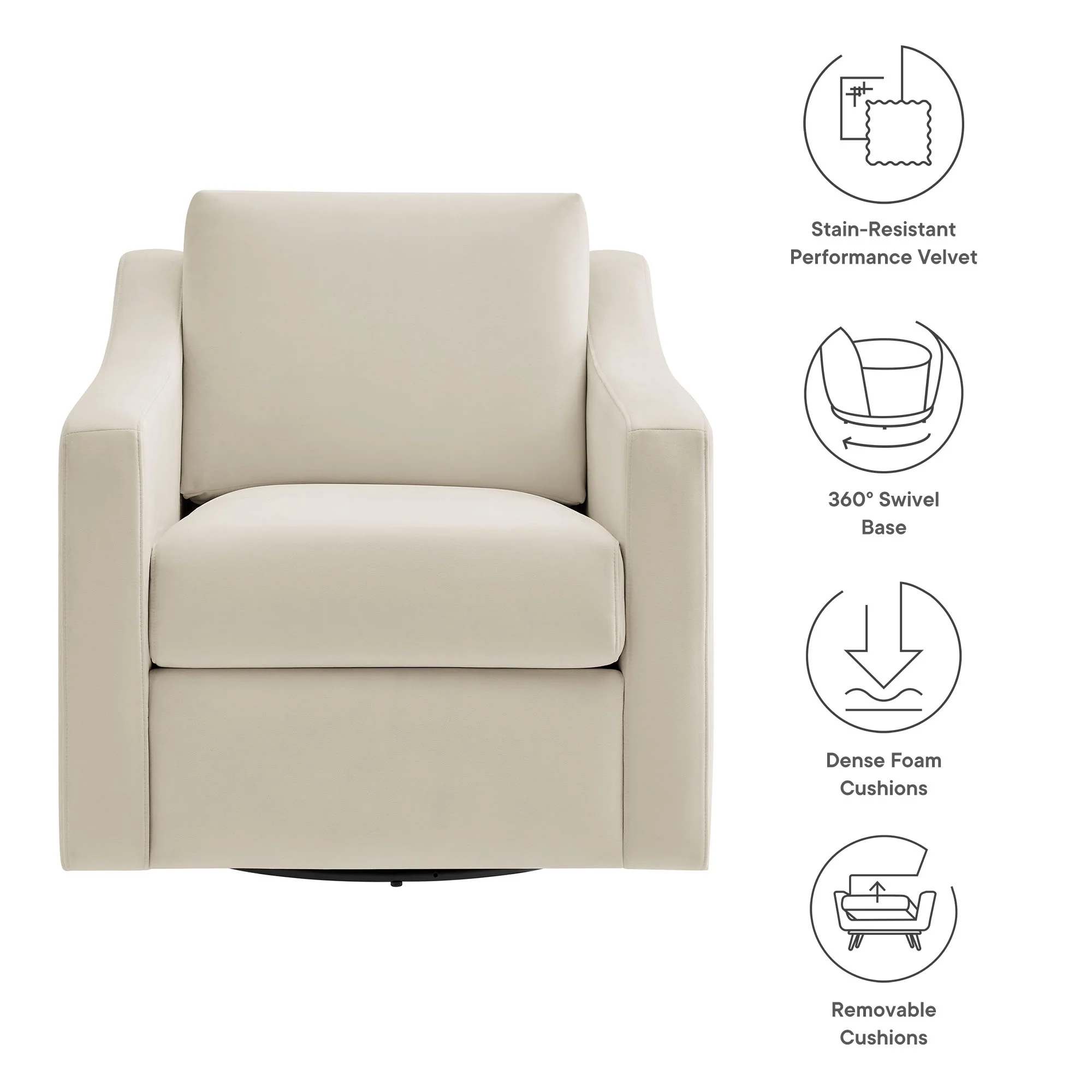 Liora Performance Velvet Armchair by Modway - Image 8