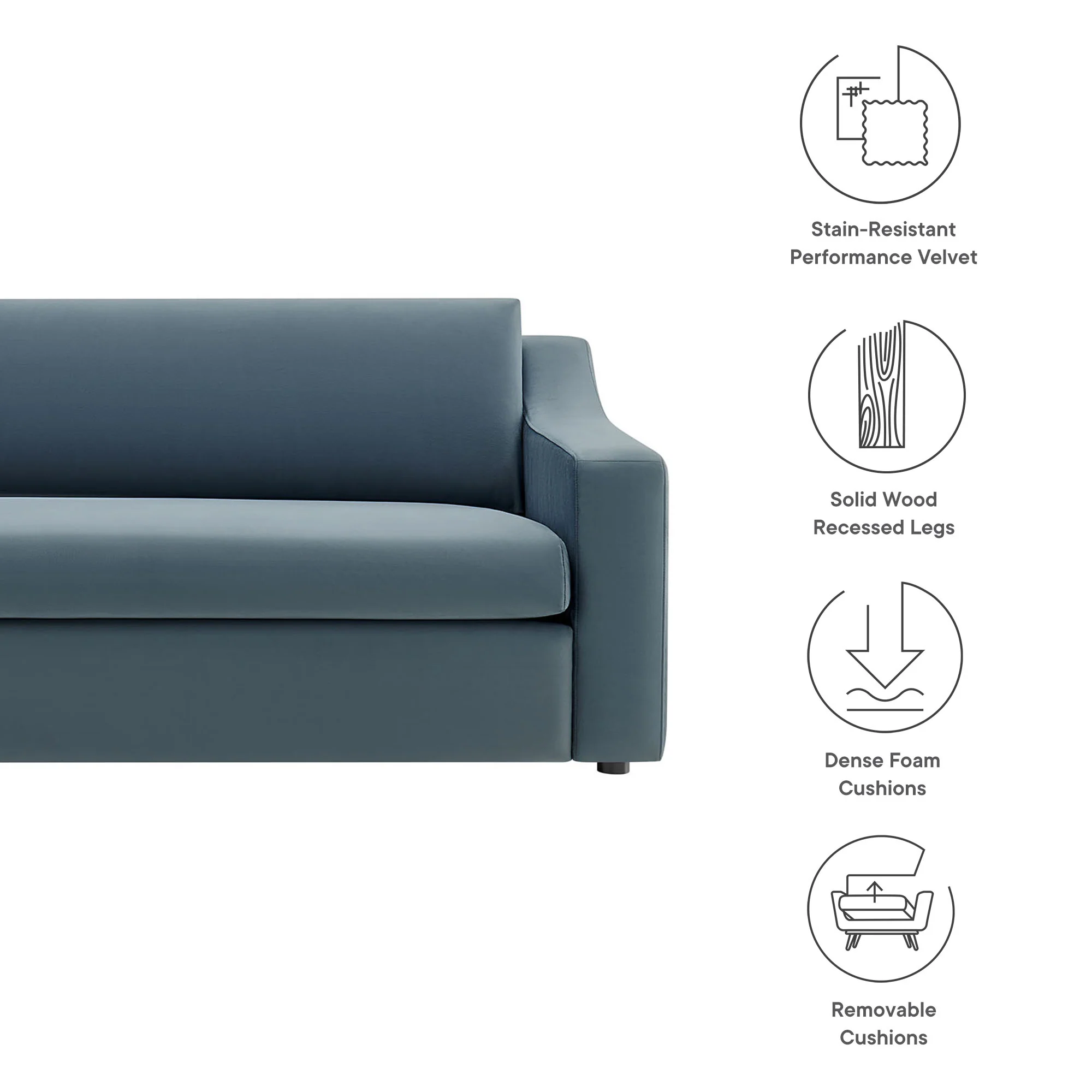 Liora Performance Velvet Sofa by Modway - Image 17