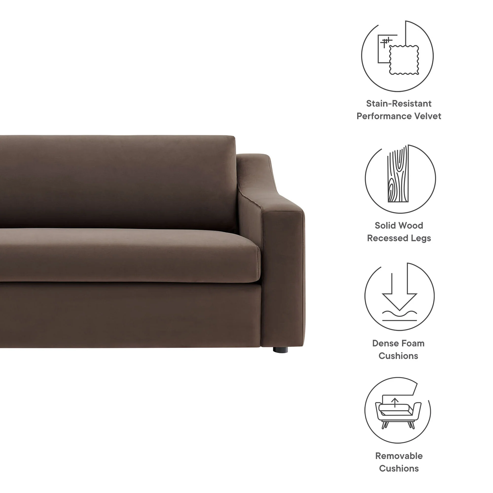 Liora Performance Velvet Sofa by Modway - Image 26