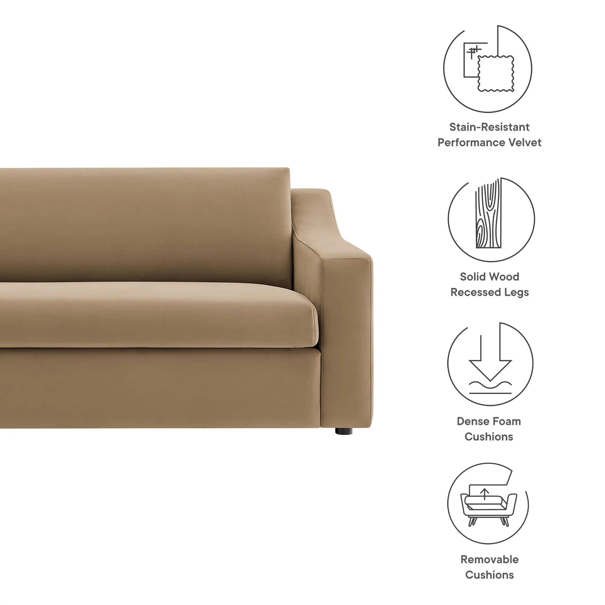 Liora Performance Velvet Sofa by Modway - Image 35