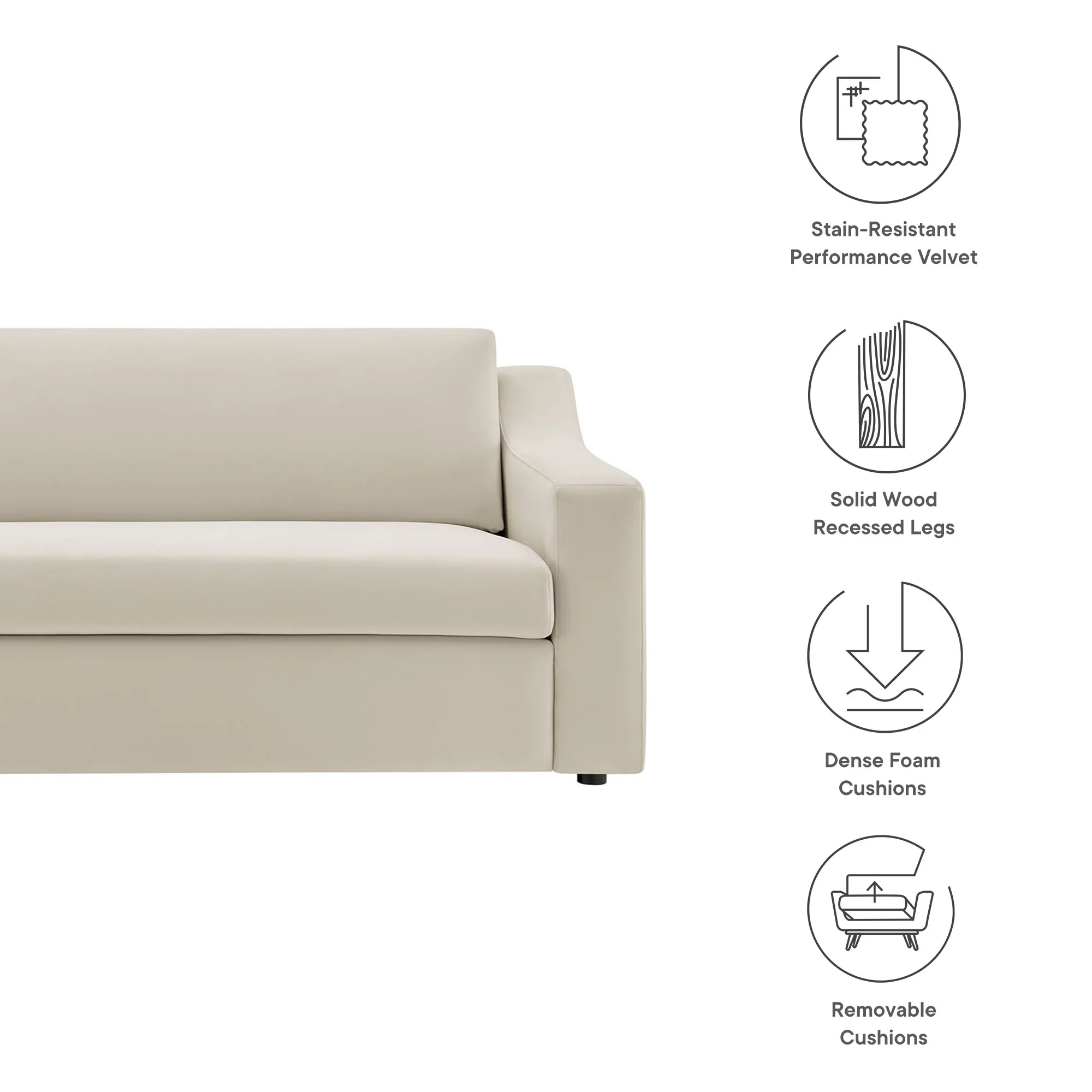 Liora Performance Velvet Sofa by Modway - Image 8