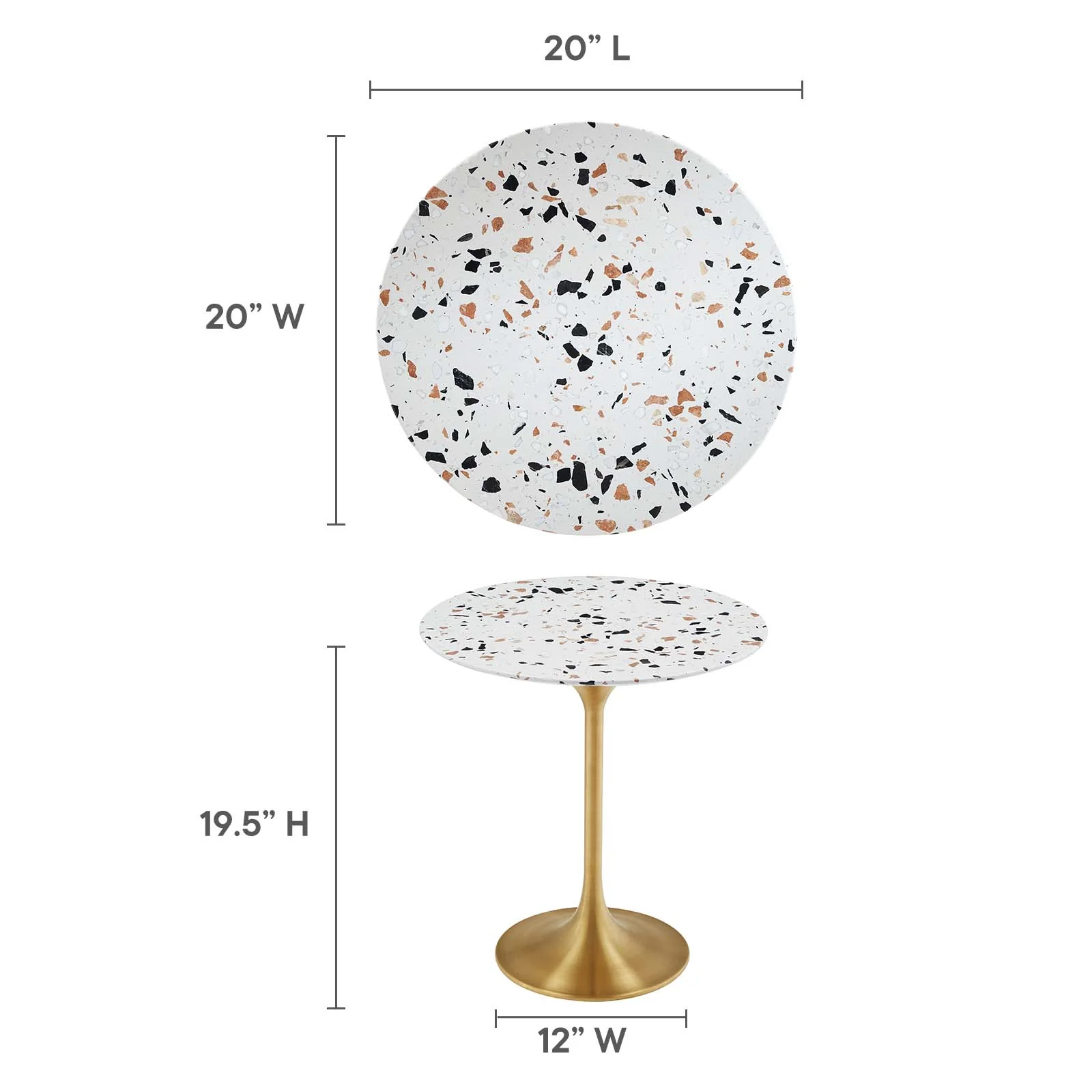 Lippa 20" Round Terrazzo Side Table By Modway - EEI-5687 - Image 6