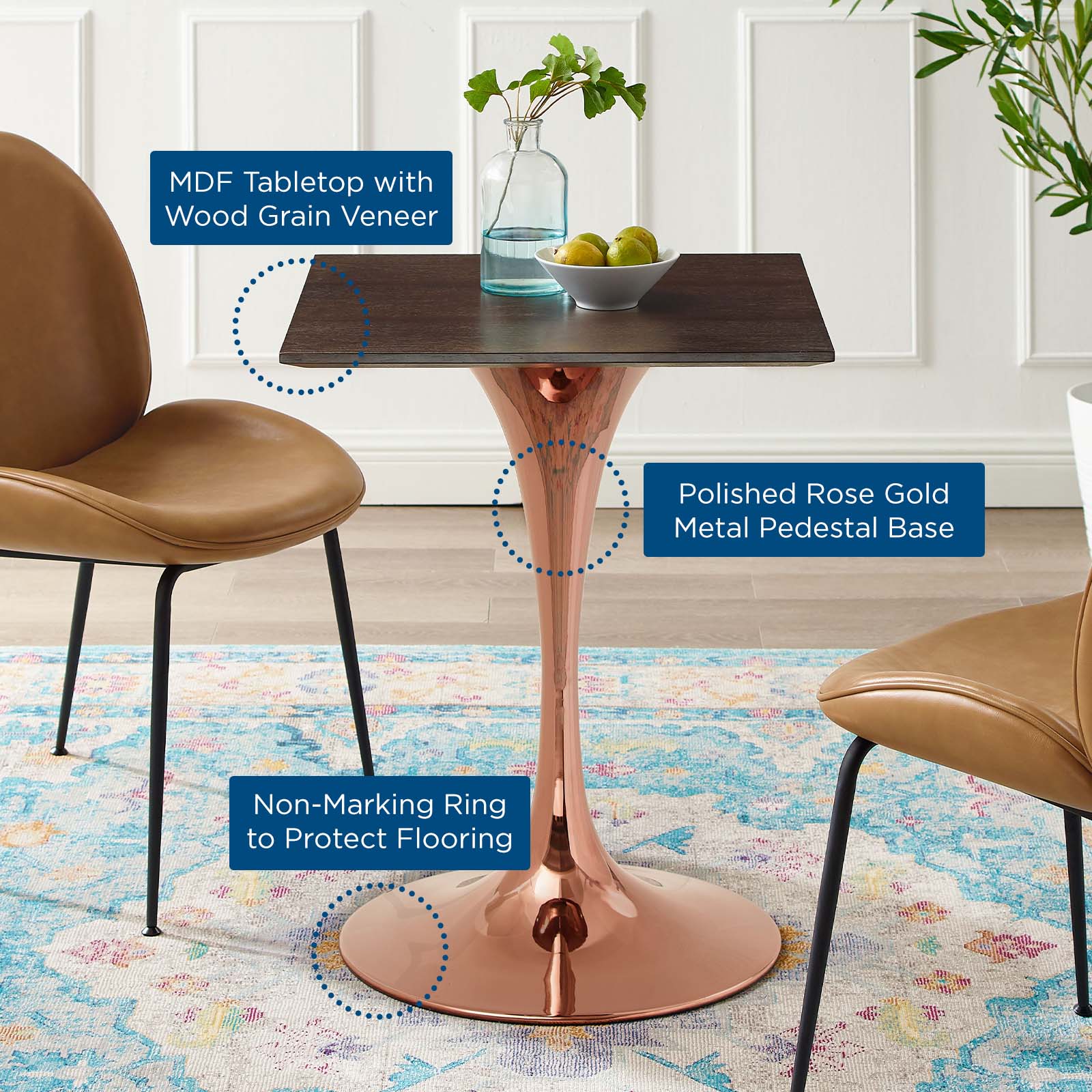 Lippa 24" Square Wood Dining Table By Modway - EEI-5251 - Image 5
