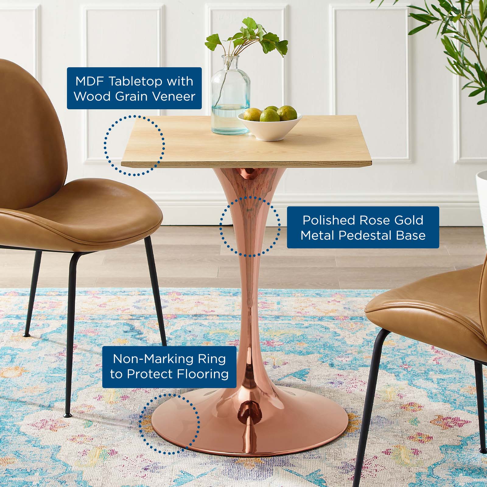Lippa 24" Square Wood Dining Table By Modway - EEI-5252 - Image 5