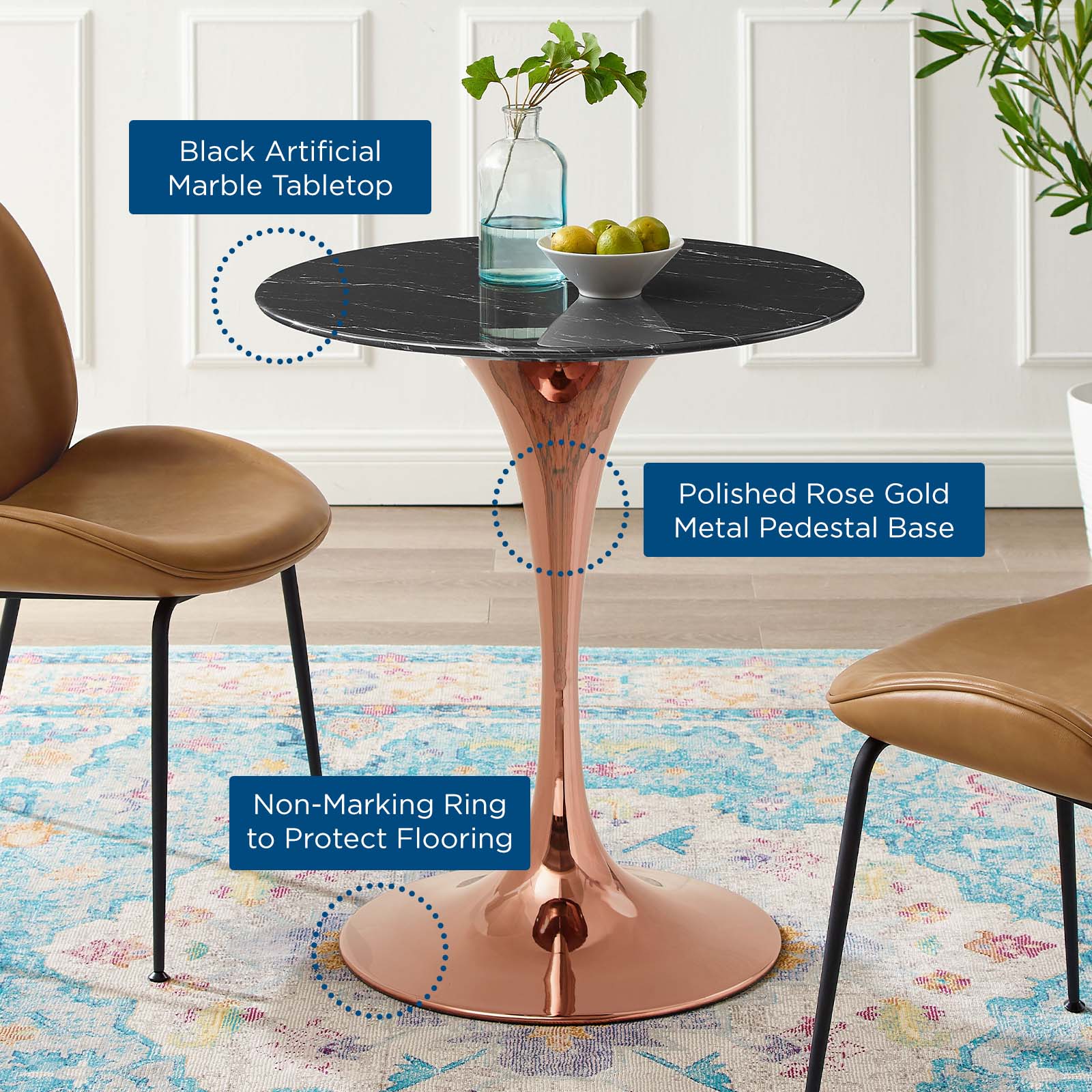 Lippa 28" Artificial Marble Dining Table By Modway - EEI-5257 - Image 5