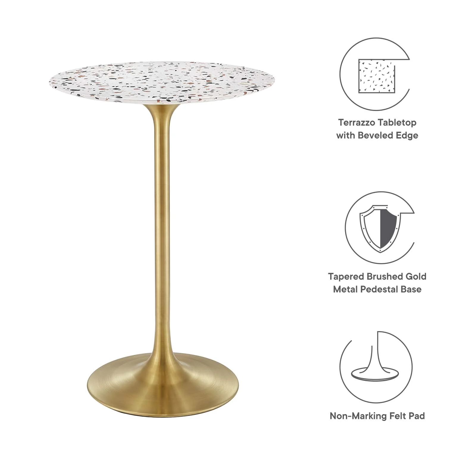 Lippa 28" Round Terrazzo Bar Table By Modway - EEI-5708 - Image 5