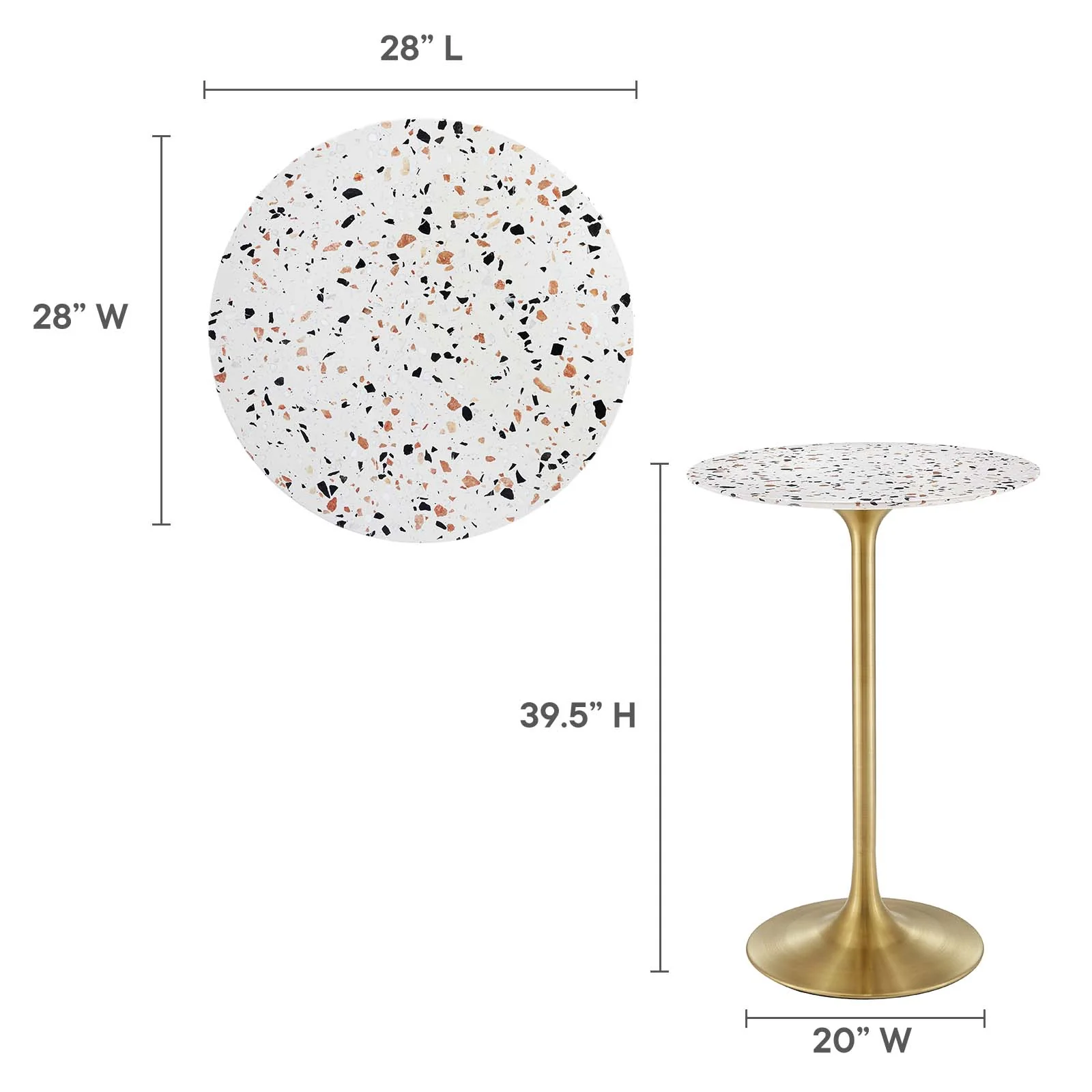 Lippa 28" Round Terrazzo Bar Table By Modway - EEI-5708 - Image 6