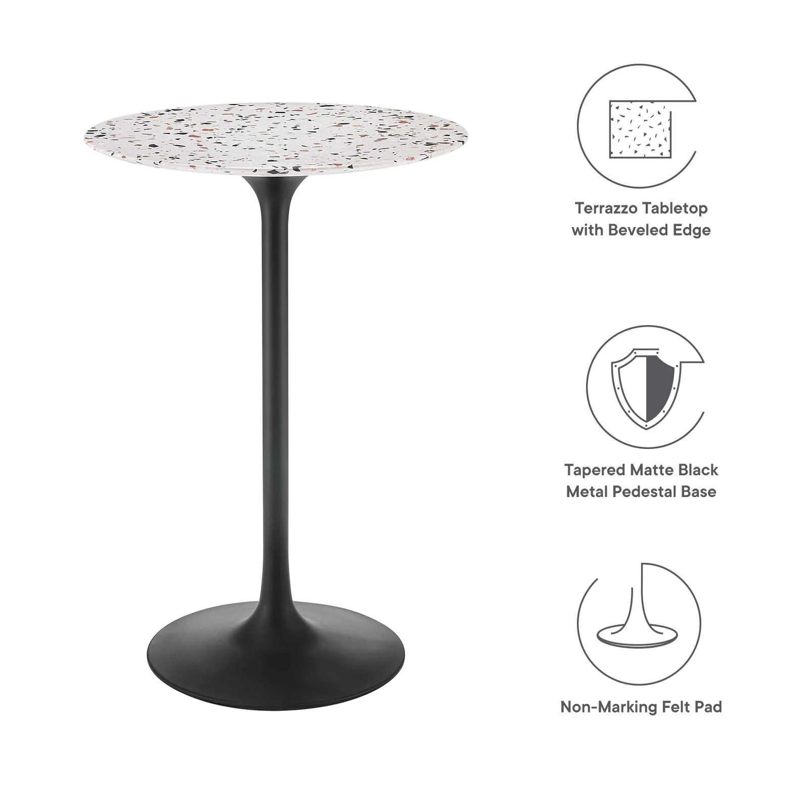 Lippa 28" Round Terrazzo Bar Table By Modway - EEI-5709 - Image 5