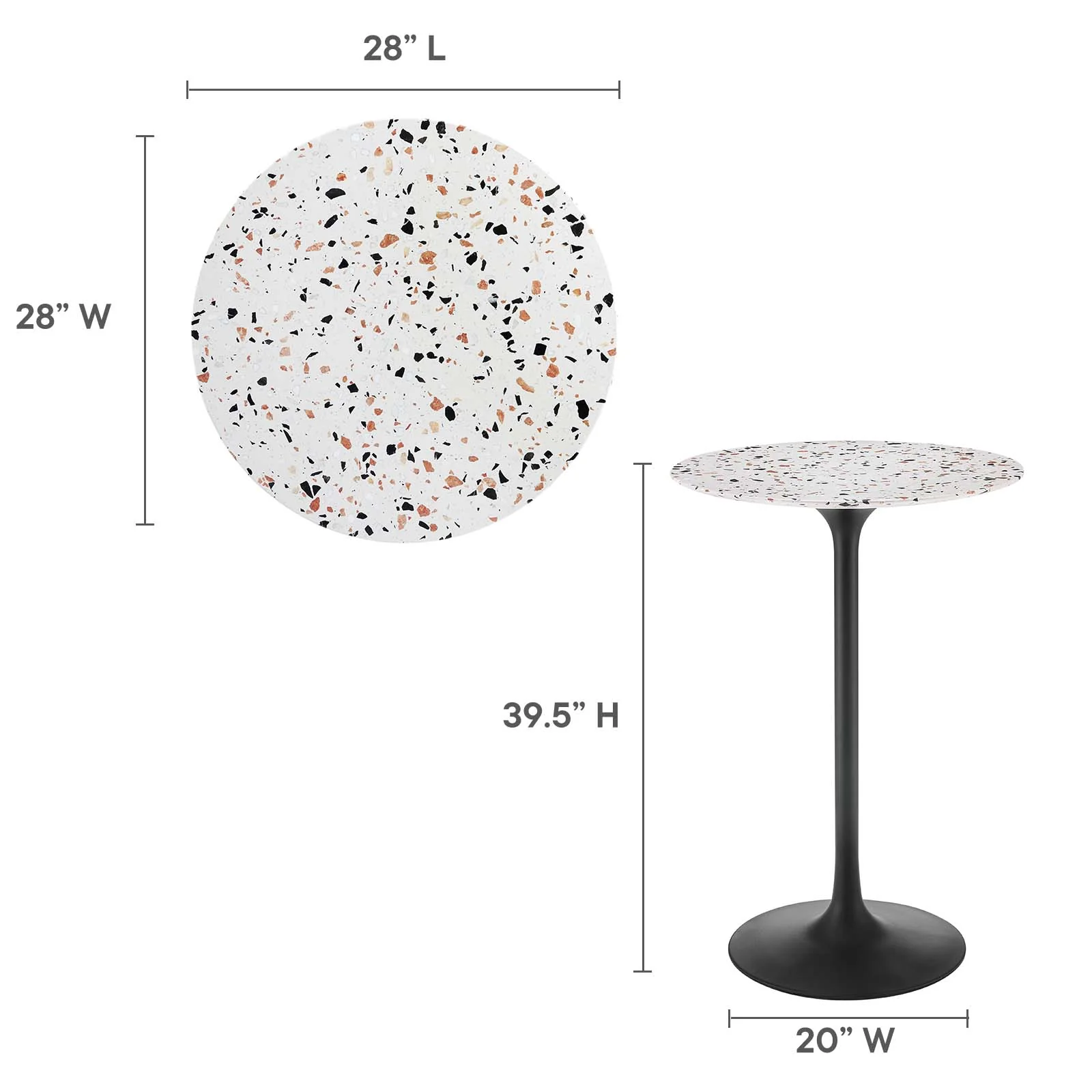 Lippa 28" Round Terrazzo Bar Table By Modway - EEI-5709 - Image 6
