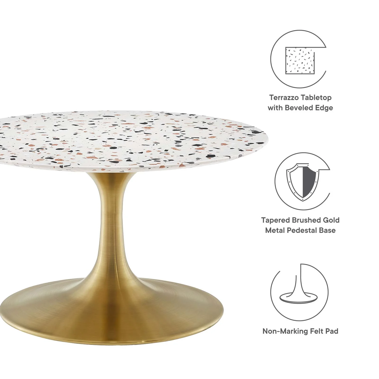 Lippa 28" Round Terrazzo Coffee Table By Modway - EEI-5711 - Image 5