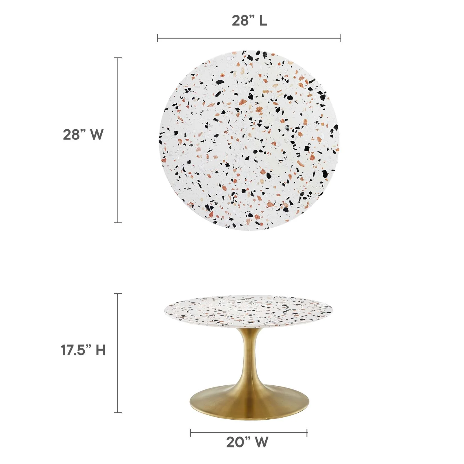 Lippa 28" Round Terrazzo Coffee Table By Modway - EEI-5711 - Image 6