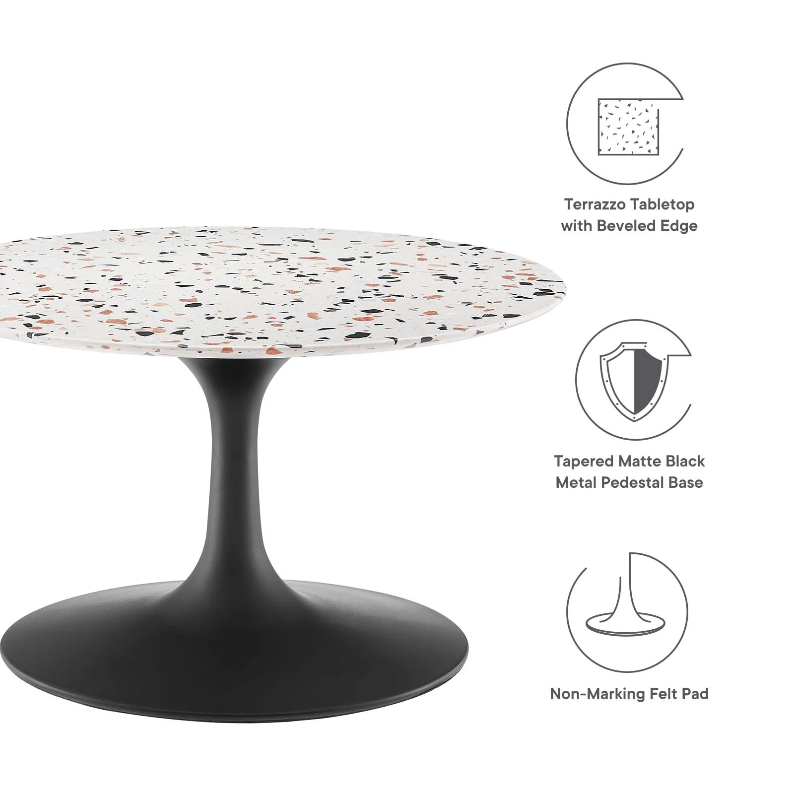 Lippa 28" Round Terrazzo Coffee Table By Modway - EEI-5712 - Image 5
