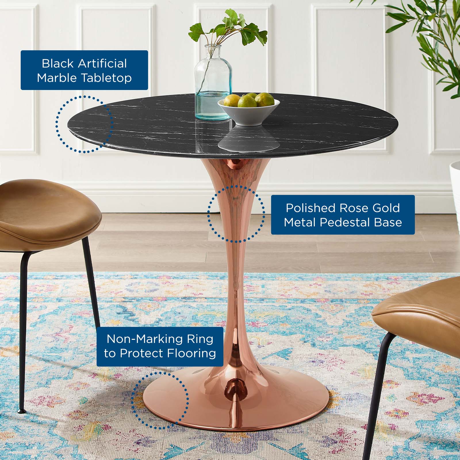 Lippa 36" Artificial Marble Dining Table By Modway - EEI-5258 - Image 5