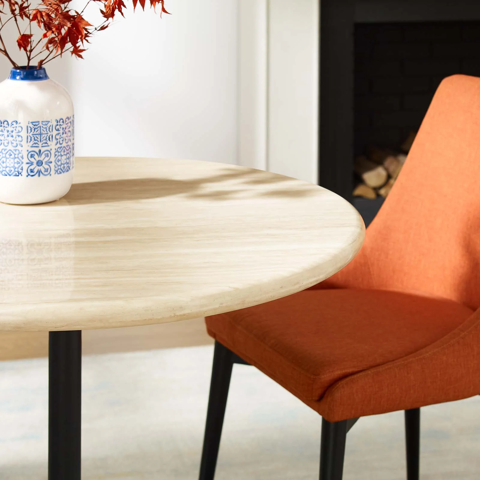 Lippa 36” Round Artificial Travertine  Dining Table By Modway - EEI-6750 - Image 8
