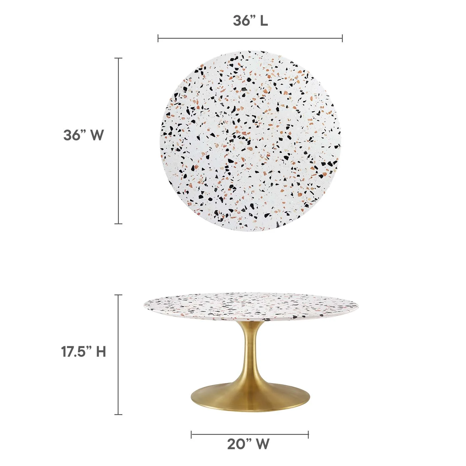 Lippa 36" Round Terrazzo Coffee Table By Modway - EEI-5720 - Image 6