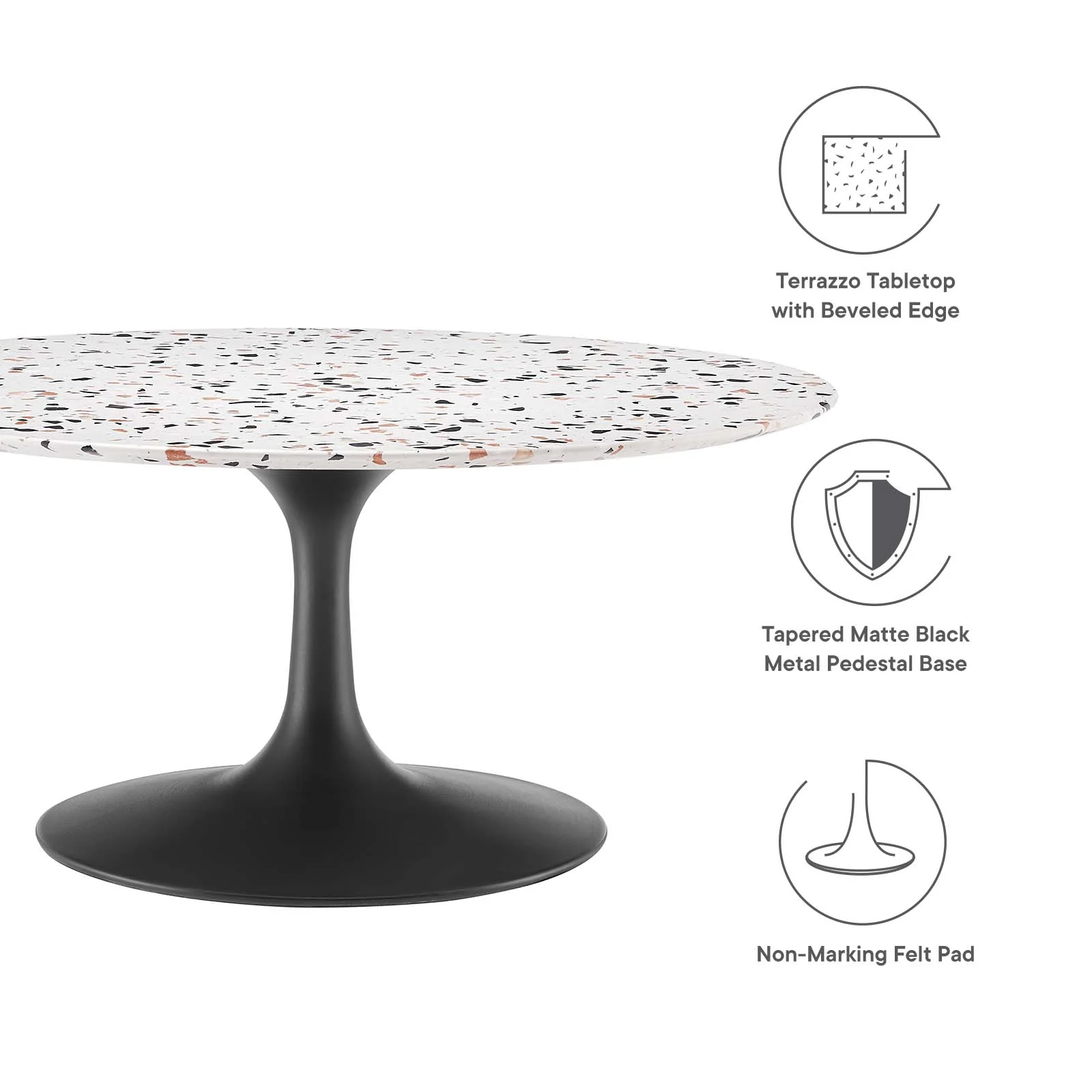 Lippa 36" Round Terrazzo Coffee Table By Modway - EEI-5721 - Image 5