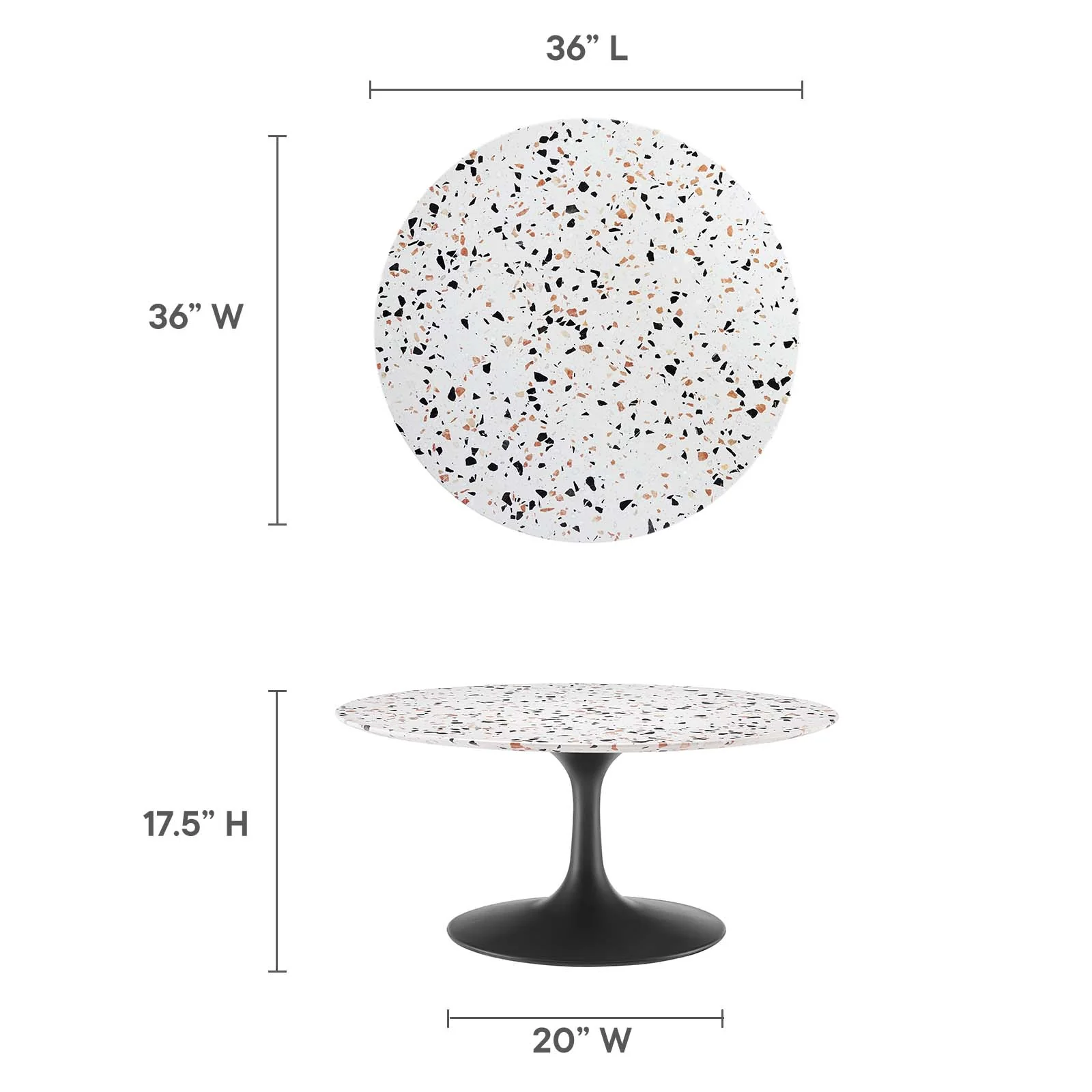 Lippa 36" Round Terrazzo Coffee Table By Modway - EEI-5721 - Image 6