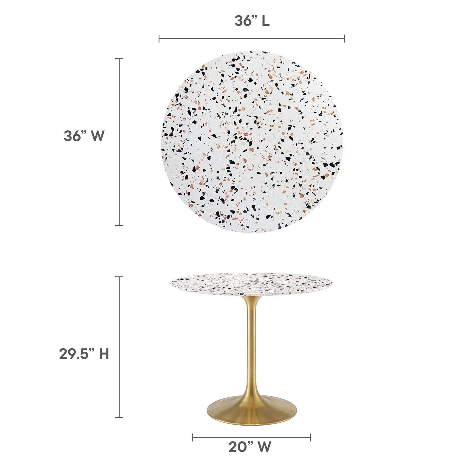 Lippa 36" Round Terrazzo Dining Table By Modway - EEI-5715 - Image 6