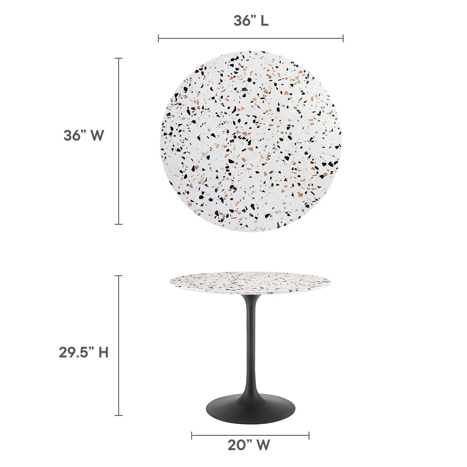 Lippa 36" Round Terrazzo Dining Table By Modway - EEI-5716 - Image 6