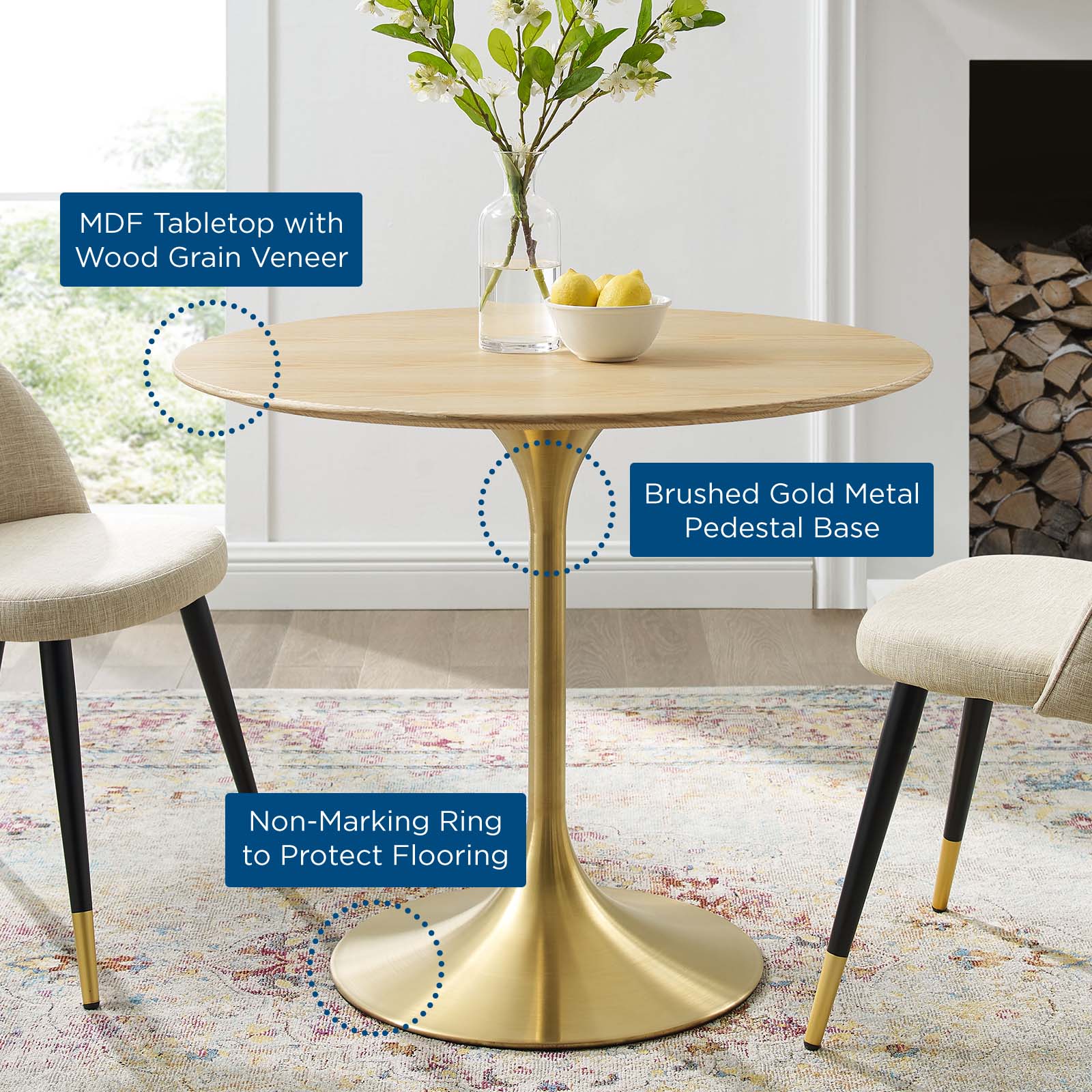 Lippa 36" Wood Dining Table By Modway - EEI-5215 - Image 5