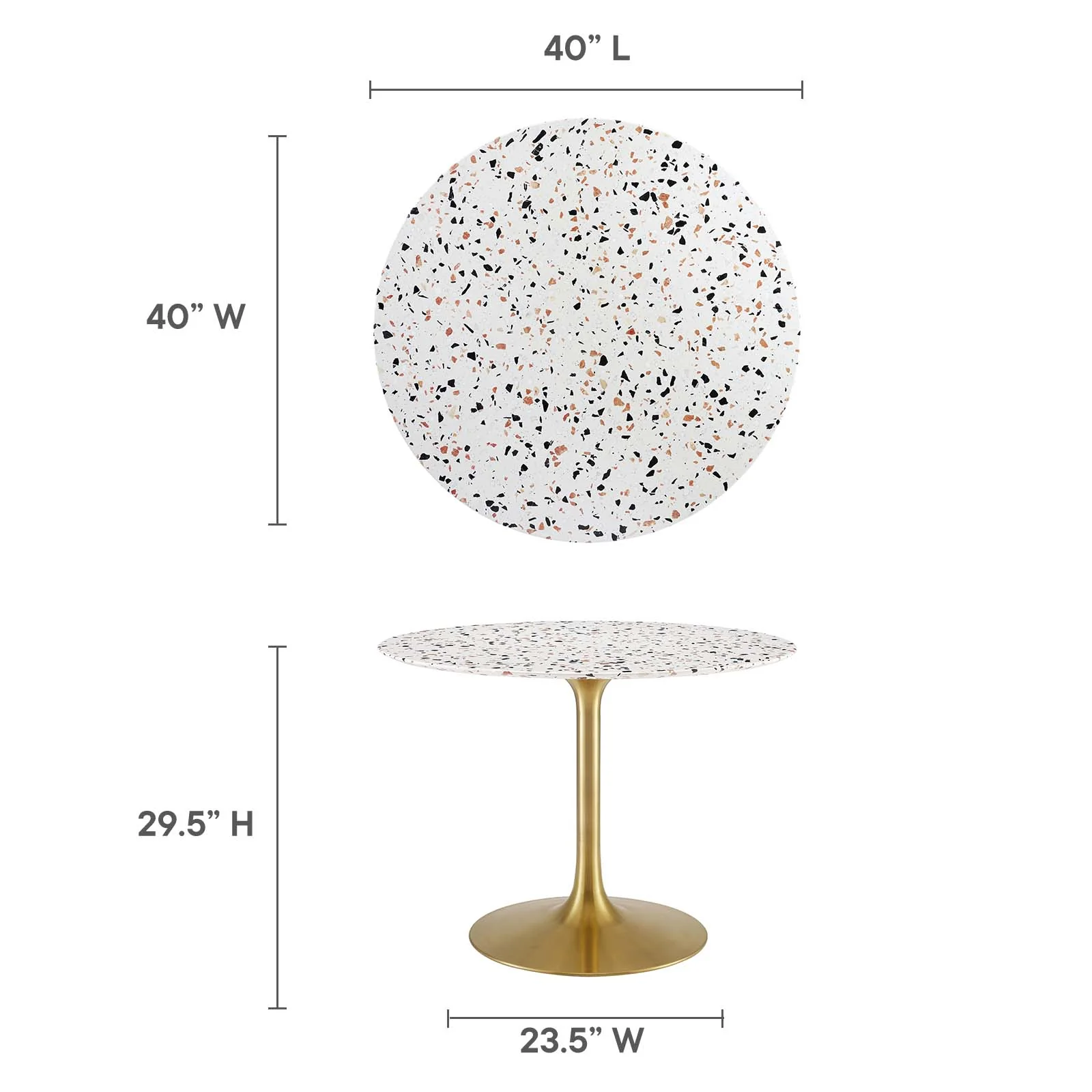 Lippa 40" Round Terrazzo Dining Table By Modway - EEI-5724 - Image 6