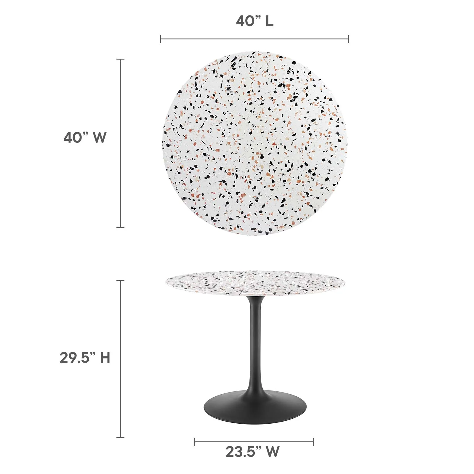 Lippa 40" Round Terrazzo Dining Table By Modway - EEI-5725 - Image 6