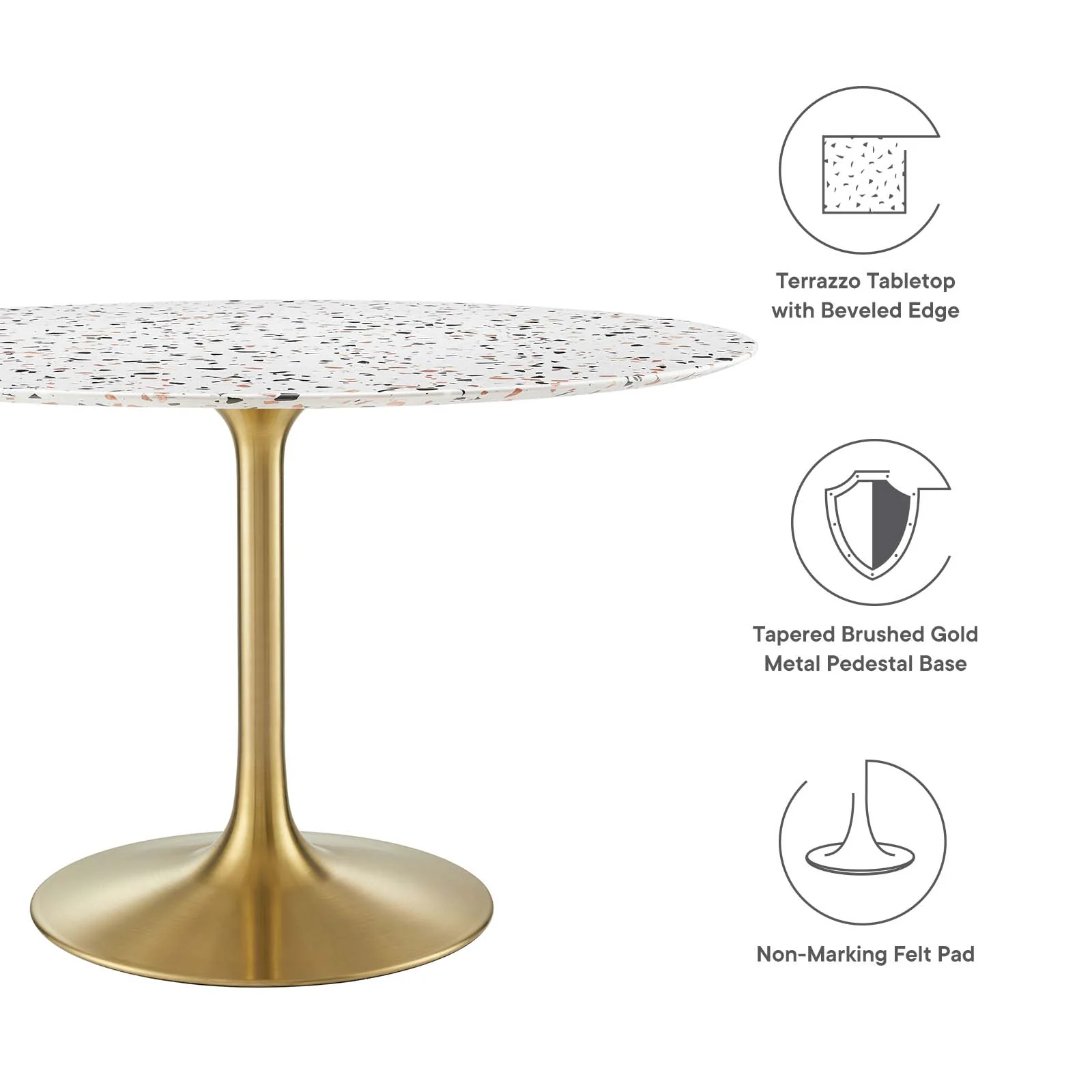Lippa 47" Round Terrazzo Dining Table By Modway - EEI-5730 - Image 5