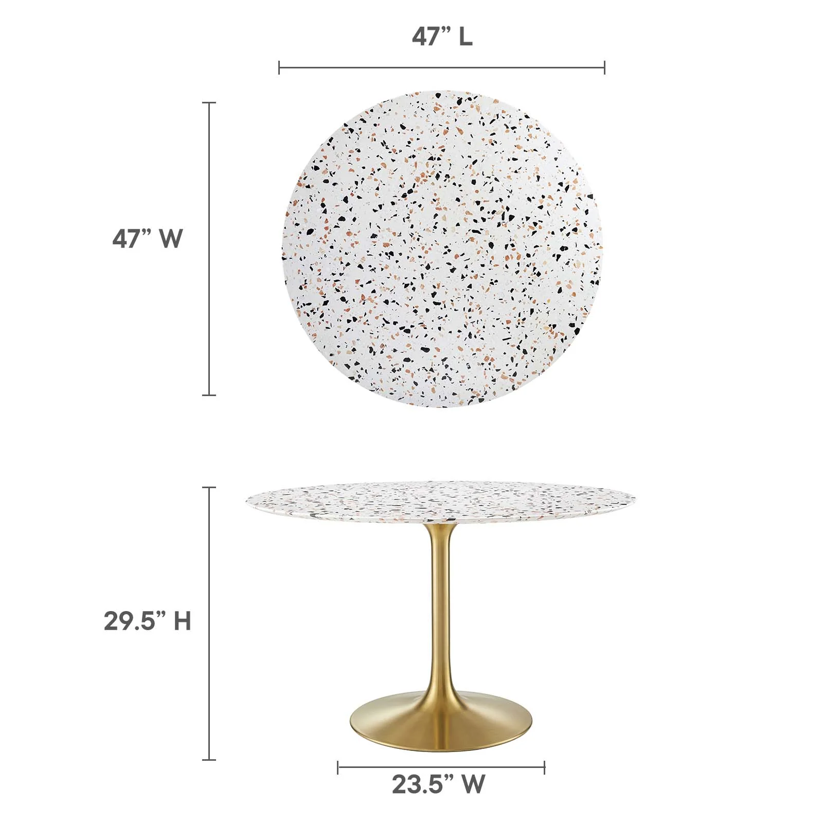 Lippa 47" Round Terrazzo Dining Table By Modway - EEI-5730 - Image 6