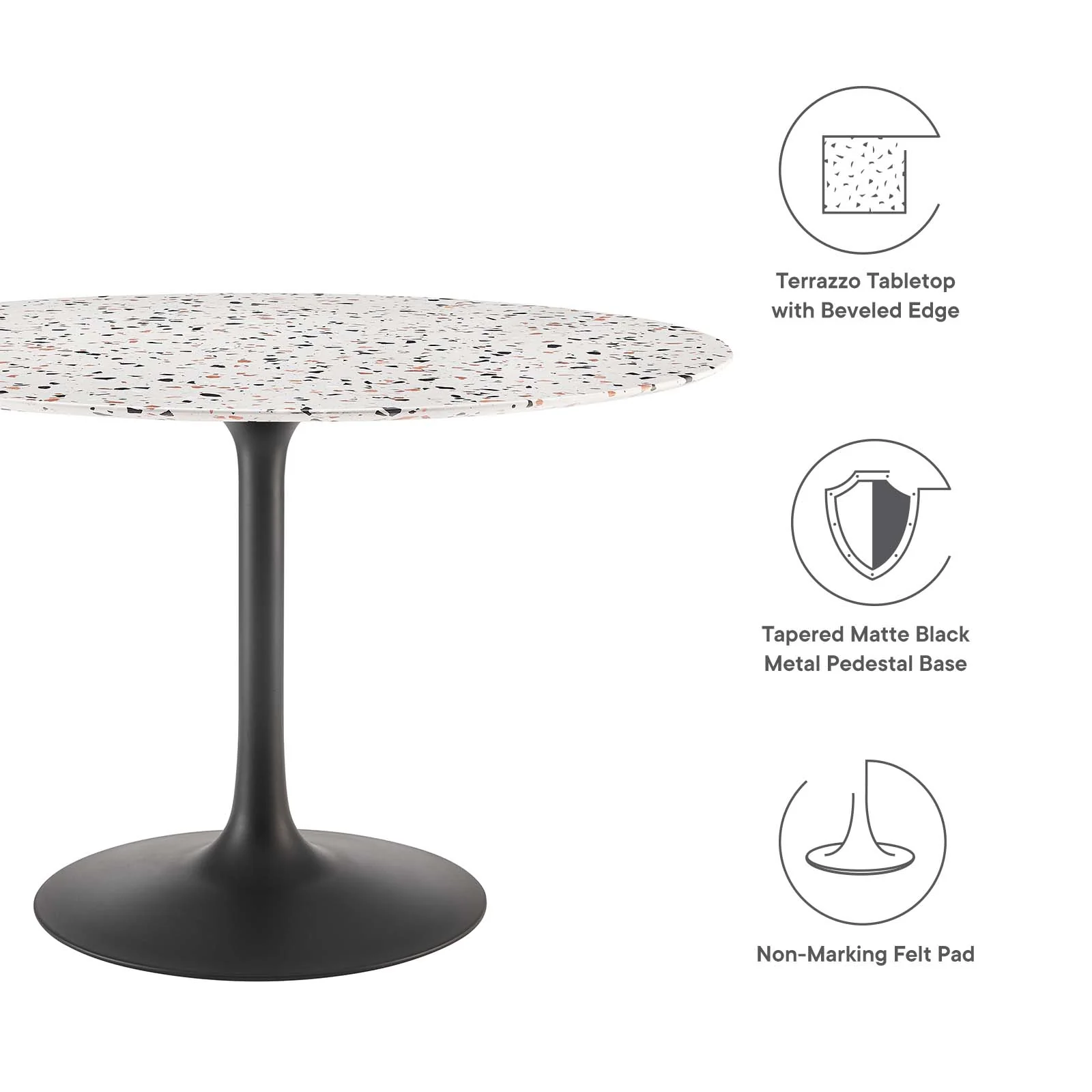 Lippa 47" Round Terrazzo Dining Table By Modway - EEI-5731 - Image 5