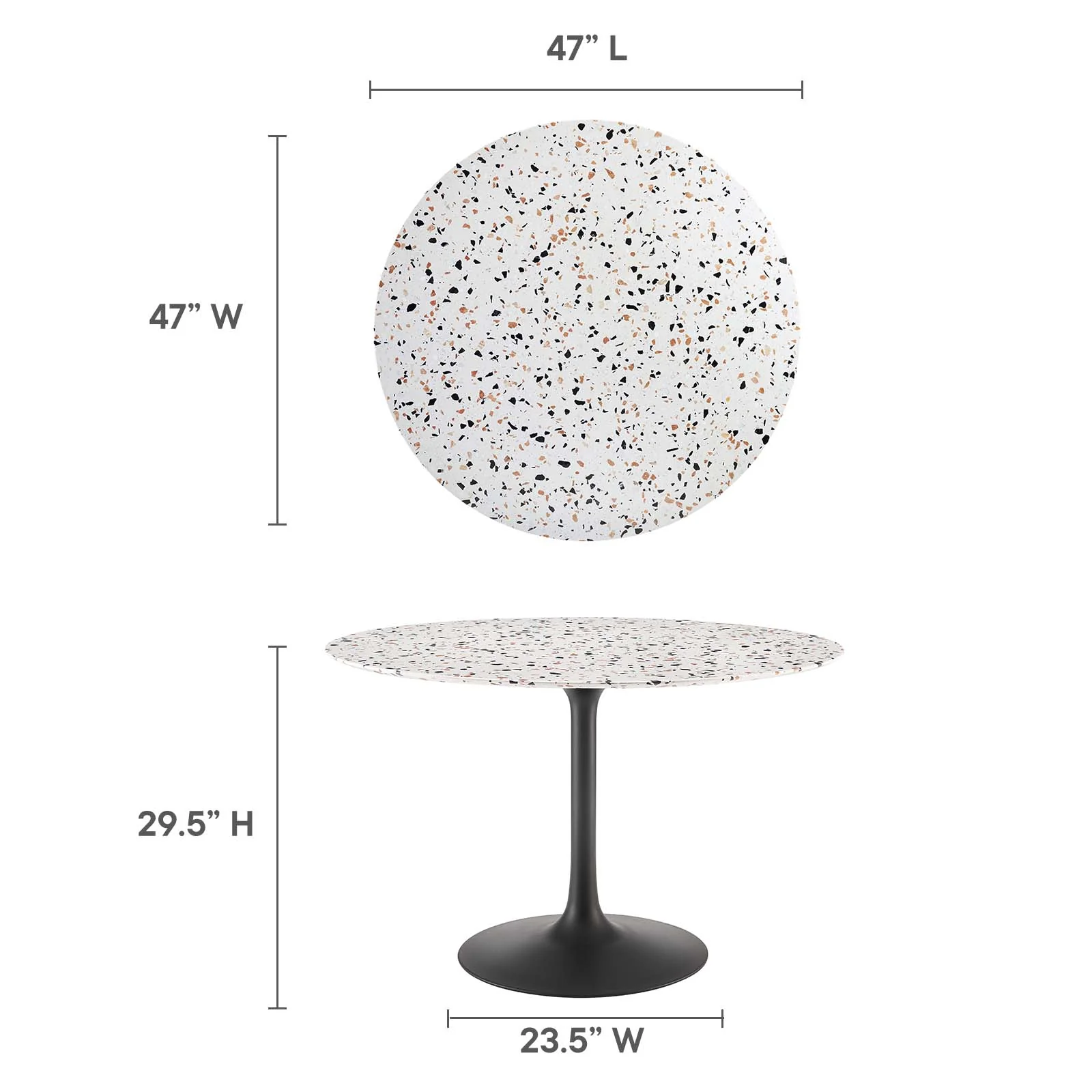 Lippa 47" Round Terrazzo Dining Table By Modway - EEI-5731 - Image 6