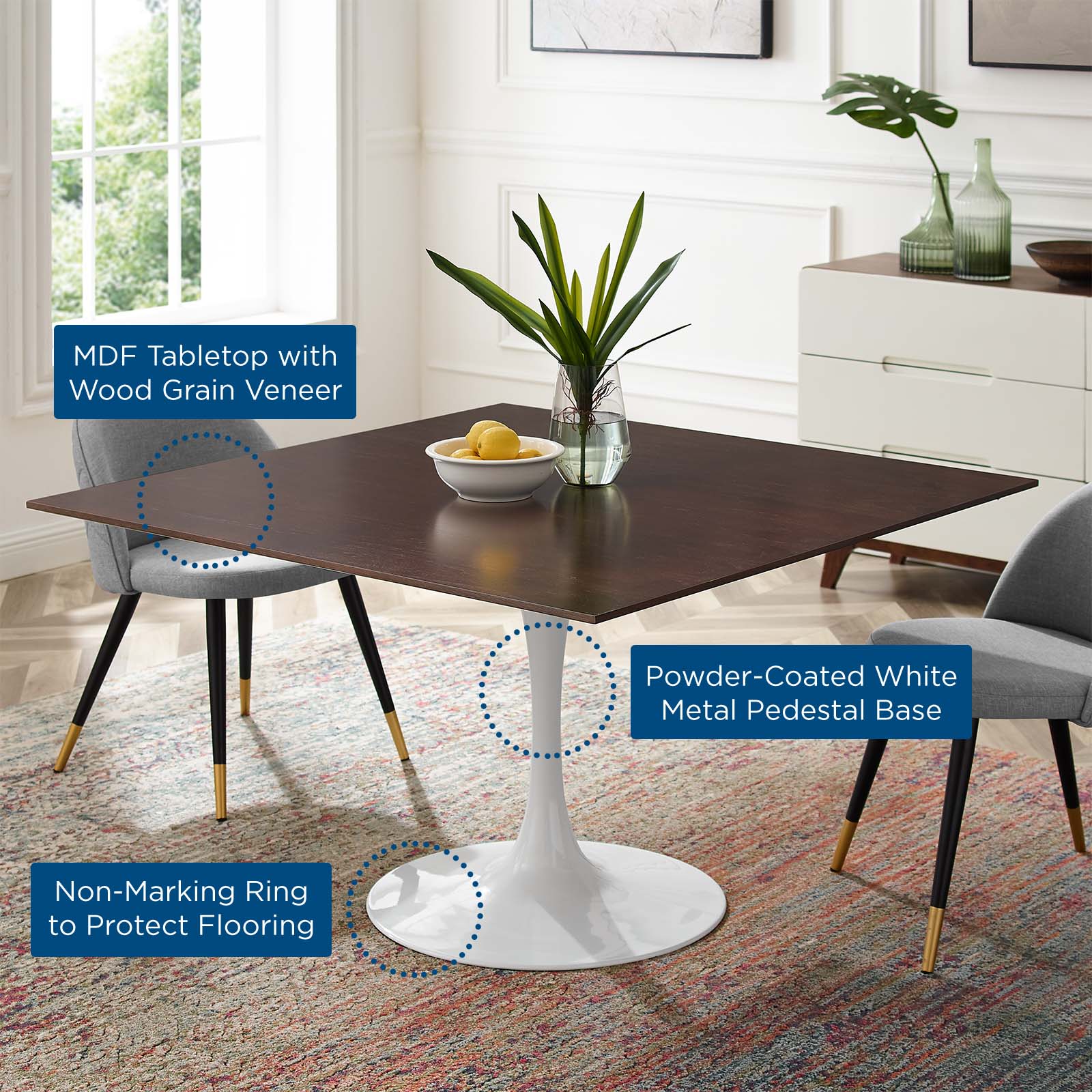 Lippa 47" Square Dining Table By Modway - EEI-5179 - Image 5