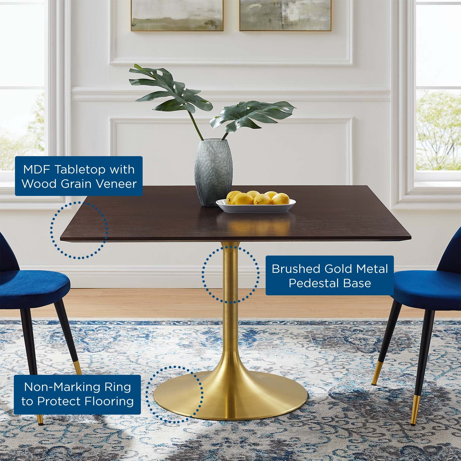 Lippa 47" Square Wood Dining Table By Modway - EEI-5236 - Image 5