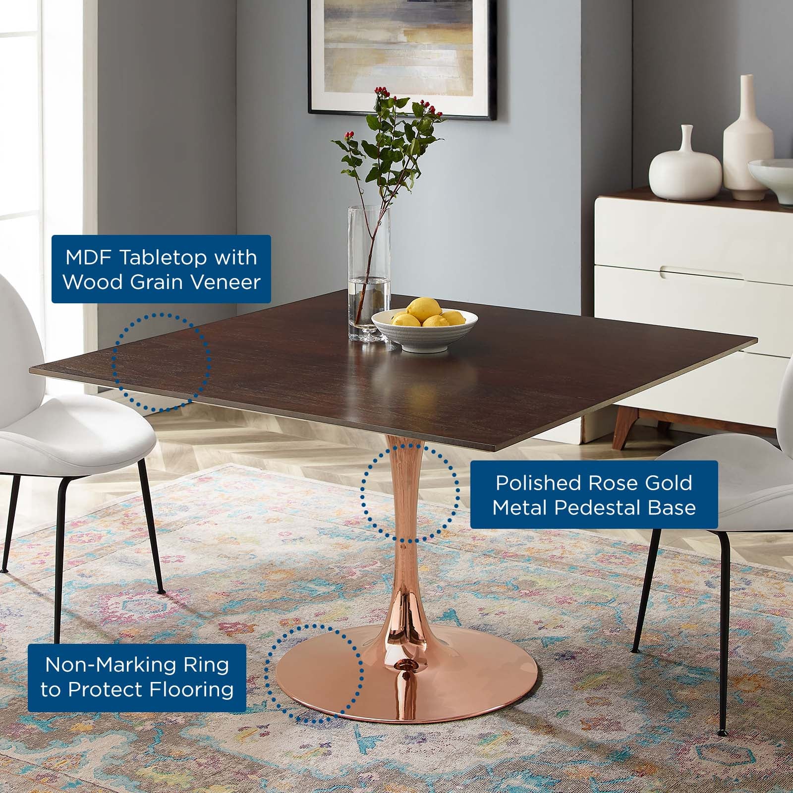 Lippa 47" Square Wood Dining Table By Modway - EEI-5269 - Image 5