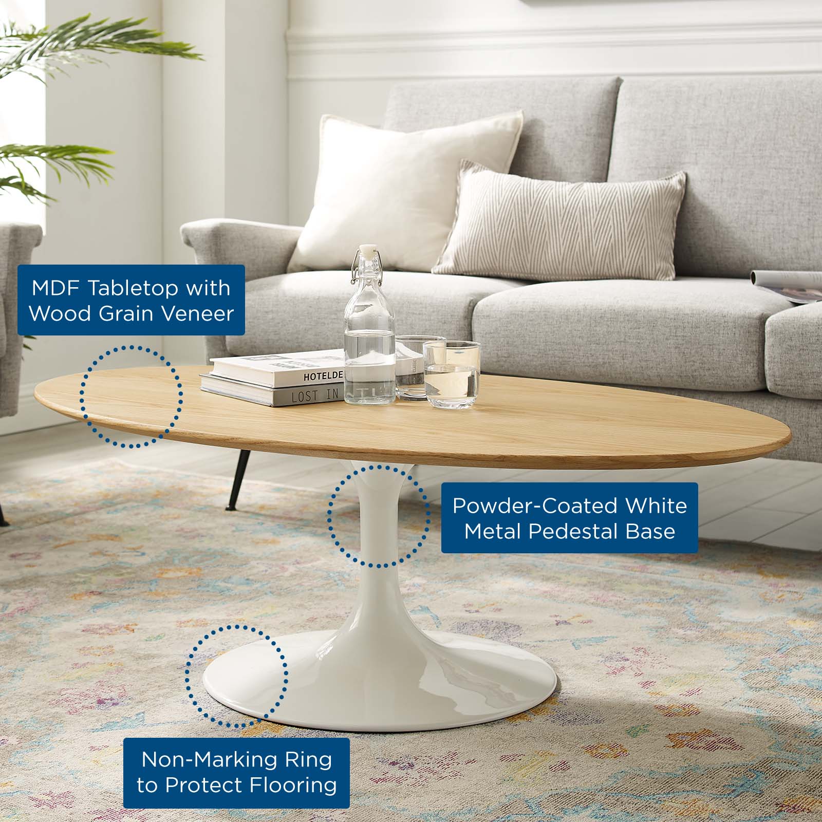 Lippa 48" Oval Coffee Table By Modway - EEI-5190 - Image 5