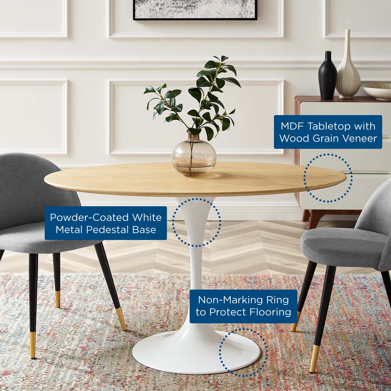 Lippa 48" Oval Dining Table By Modway - EEI-5160 - Image 5