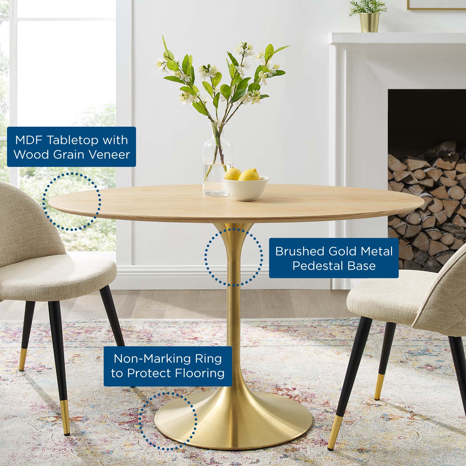 Lippa 48" Oval Wood Dining Table By Modway - EEI-5217 - Image 5