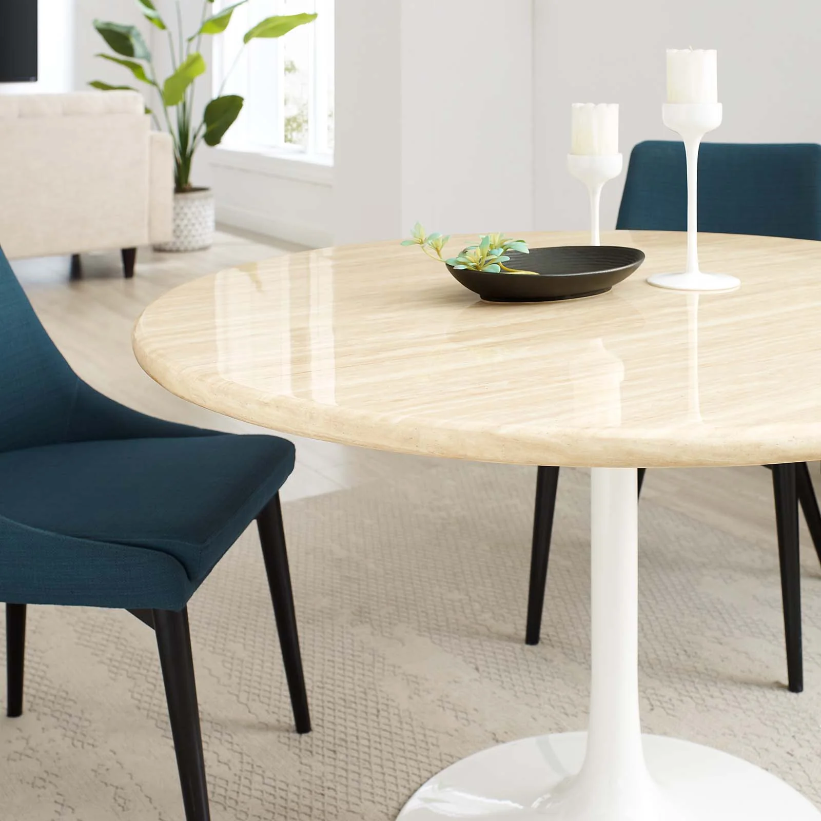 Lippa 48" Round Artificial Travertine  Dining Table By Modway - EEI-6754 - Image 8