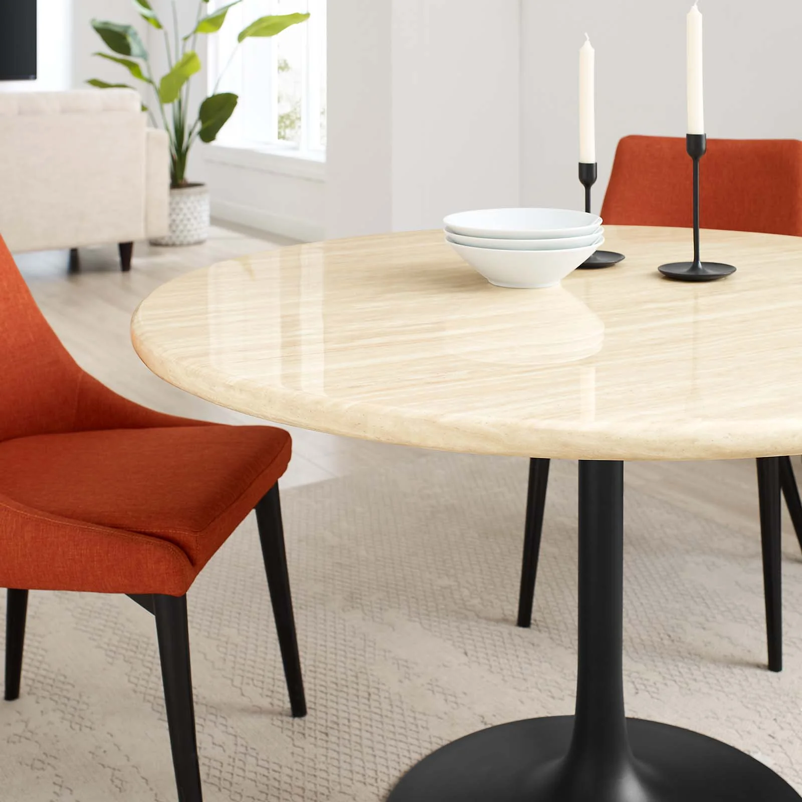 Lippa 48" Round Artificial Travertine  Dining Table By Modway - EEI-6755 - Image 8