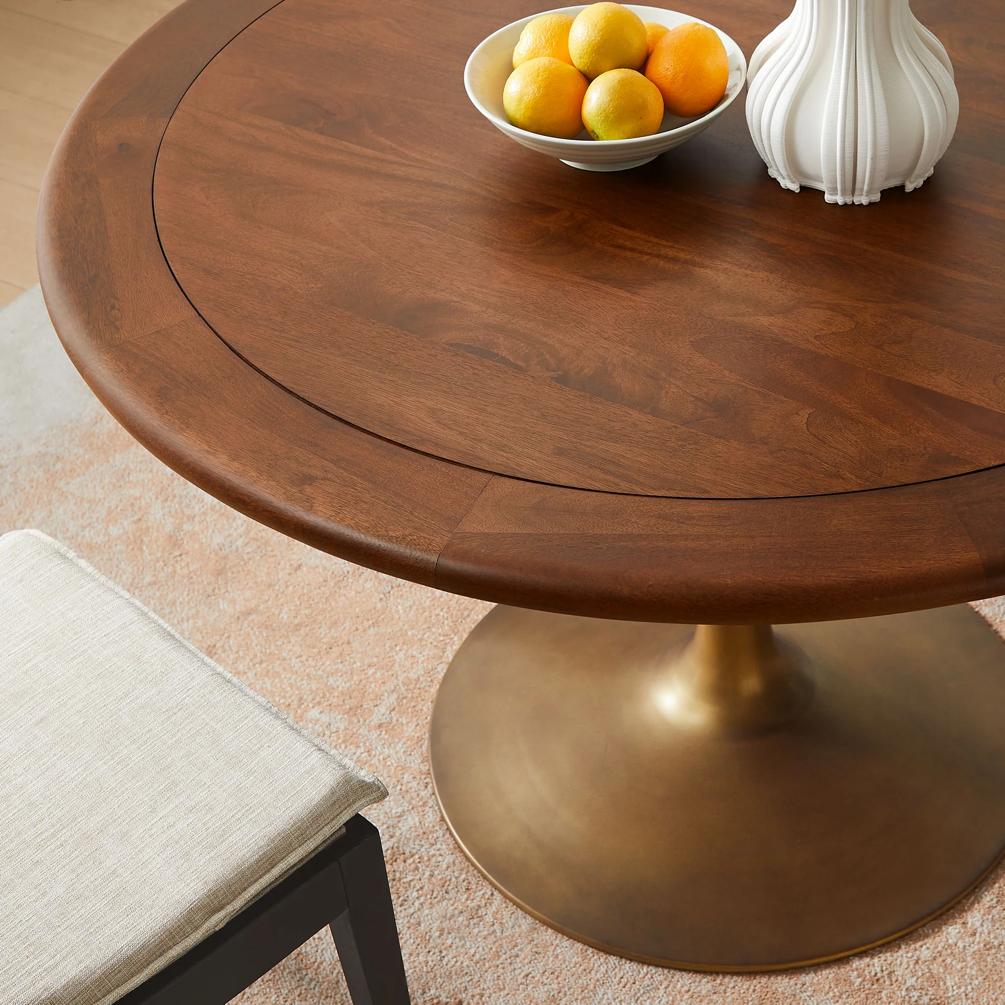 Lippa 48" Round Pedestal Solid Wood Dining Table by Modway - Image 11