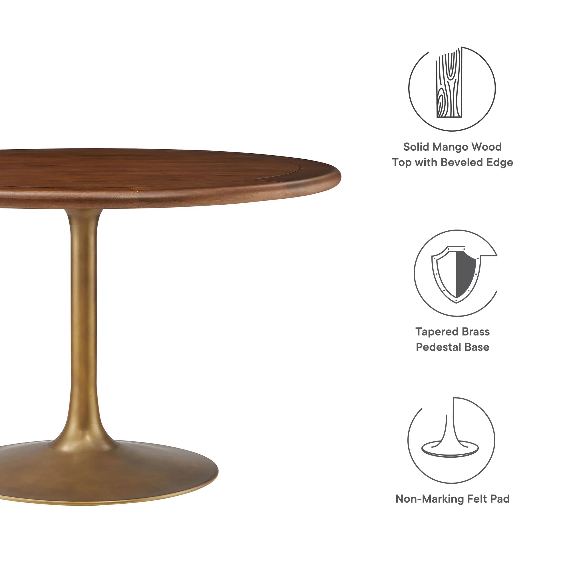 Lippa 48" Round Pedestal Solid Wood Dining Table by Modway - Image 13