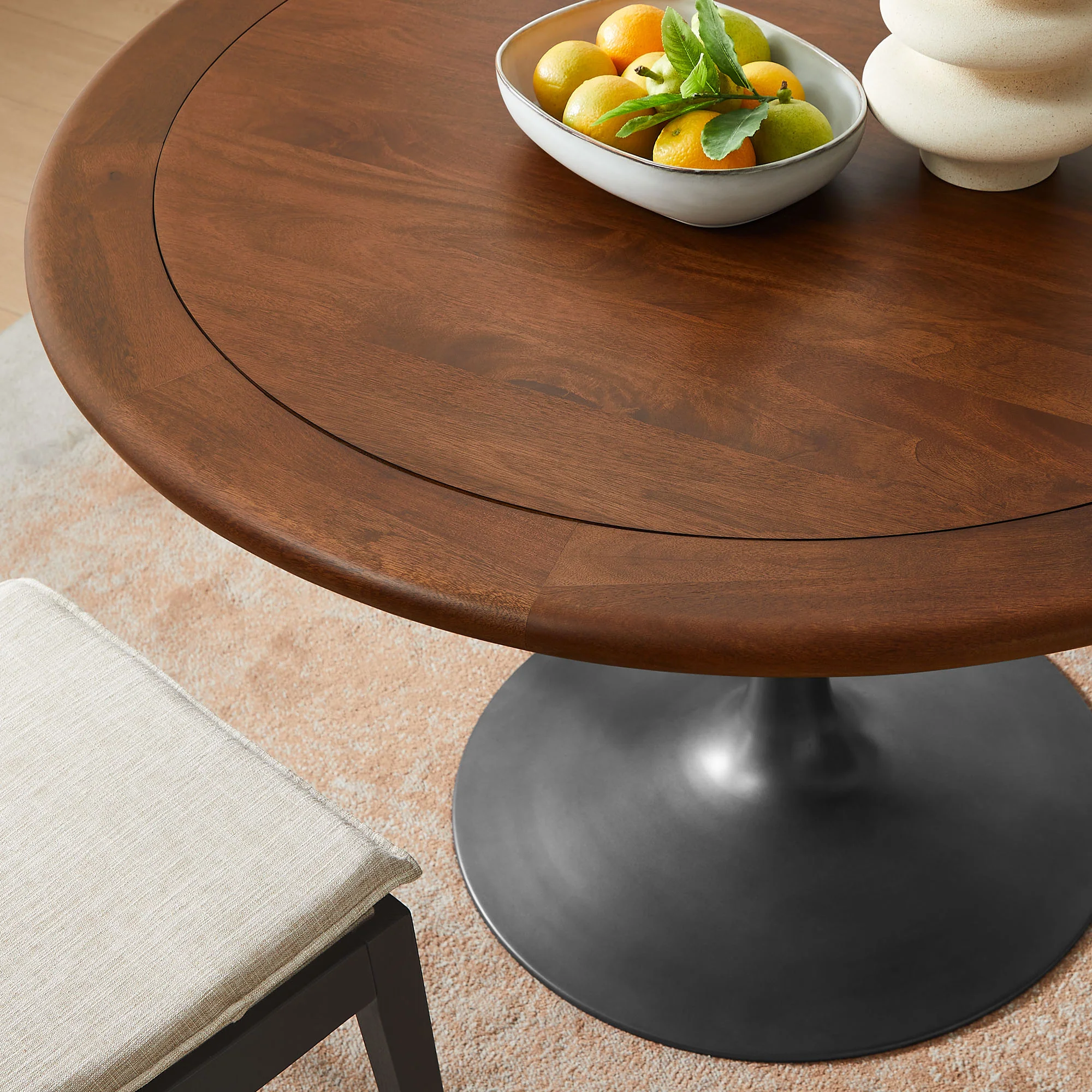 Lippa 48" Round Pedestal Solid Wood Dining Table by Modway - Image 5